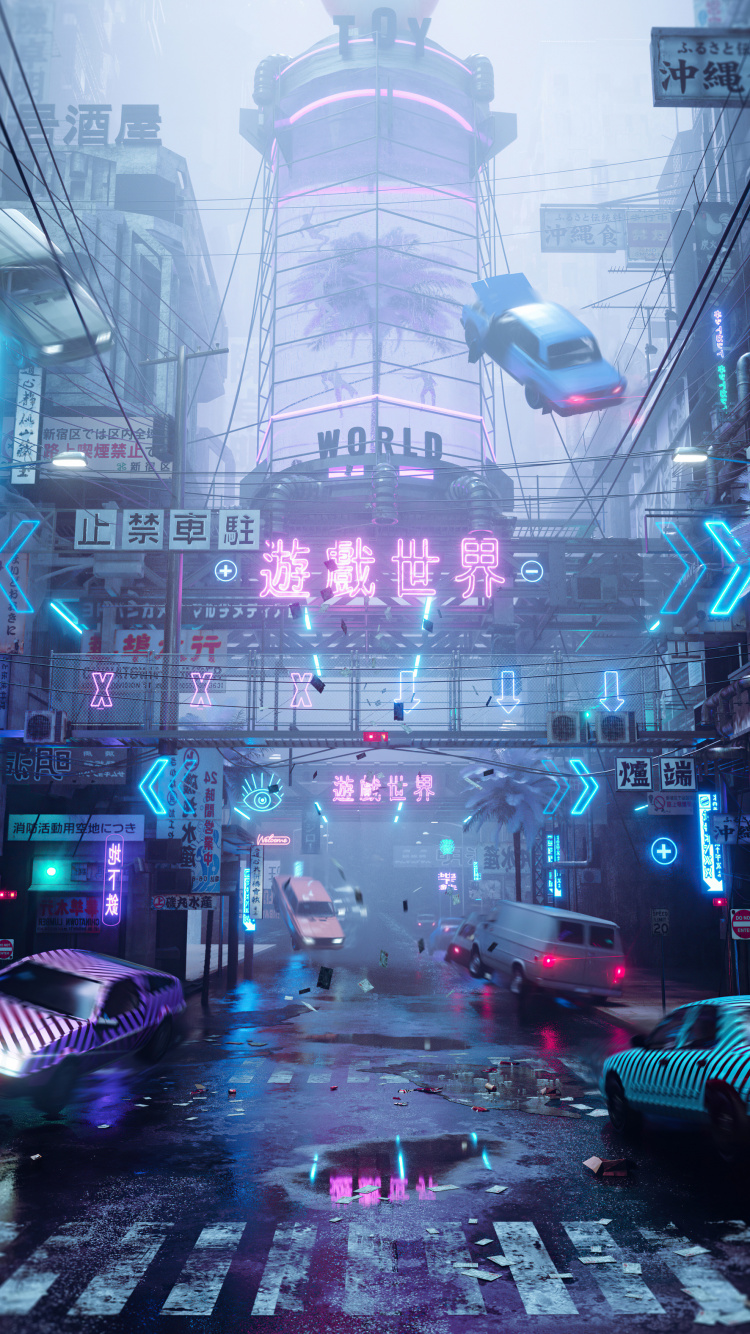 Обои арт, абстрактное искусство, Научная фантастика, иллюстрация, футуризм в разрешении 750x1334