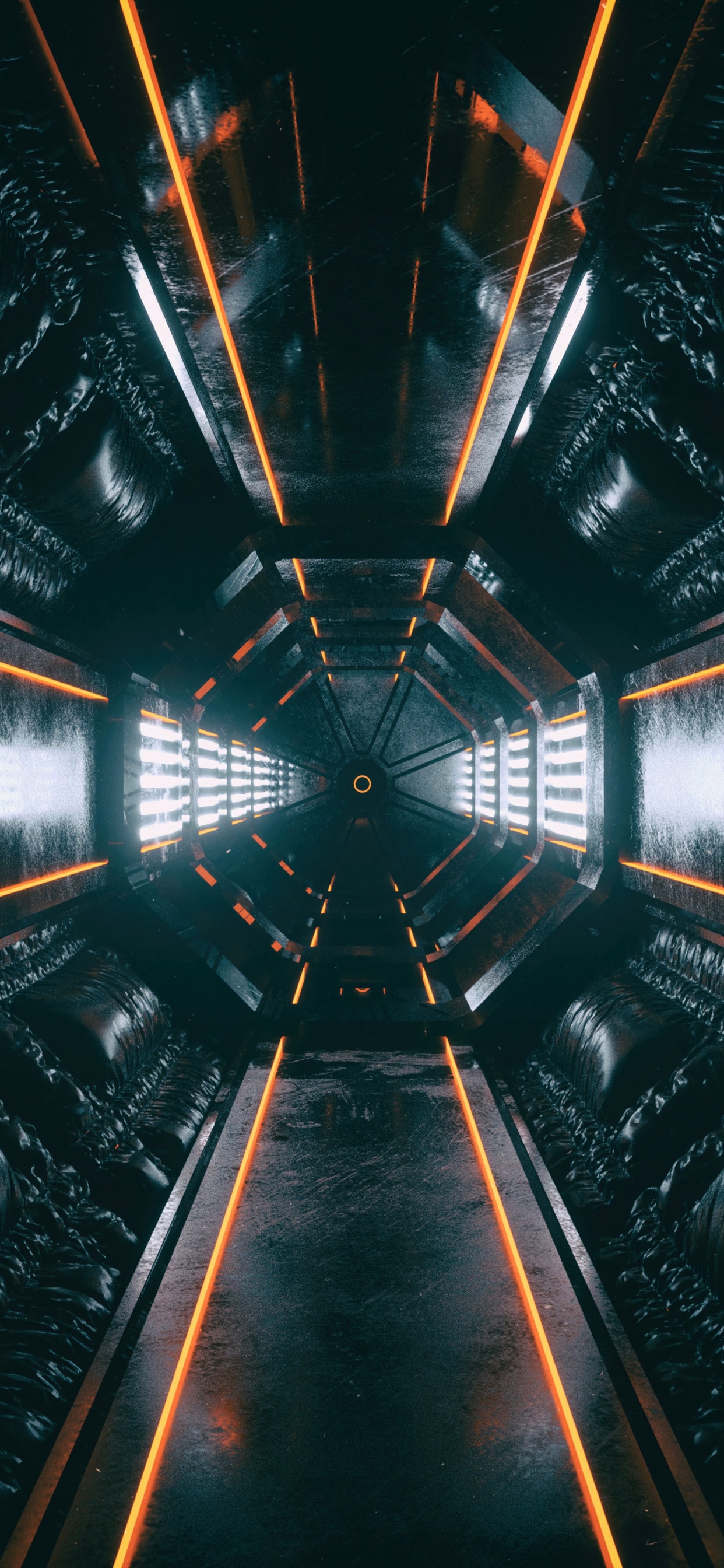 Обои симметрия, свет, линия, инфраструктура, архитектура в разрешении 1242x2688