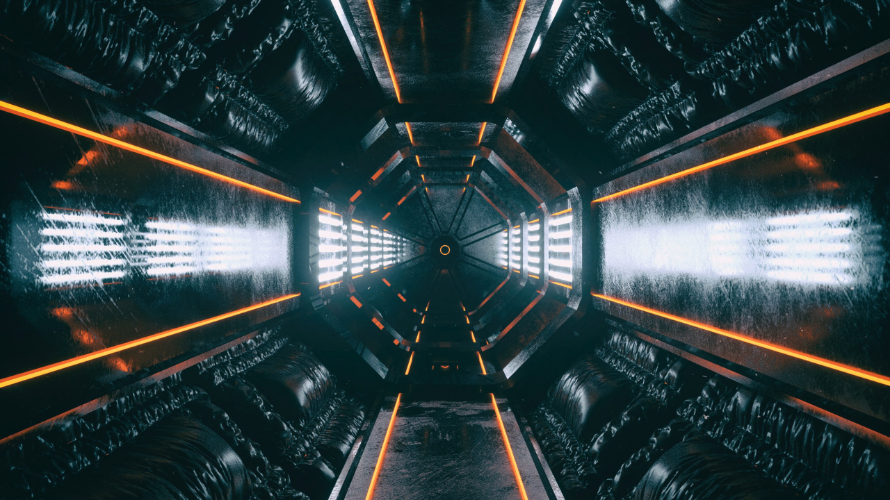 Обои симметрия, свет, линия, инфраструктура, архитектура в разрешении 1280x720