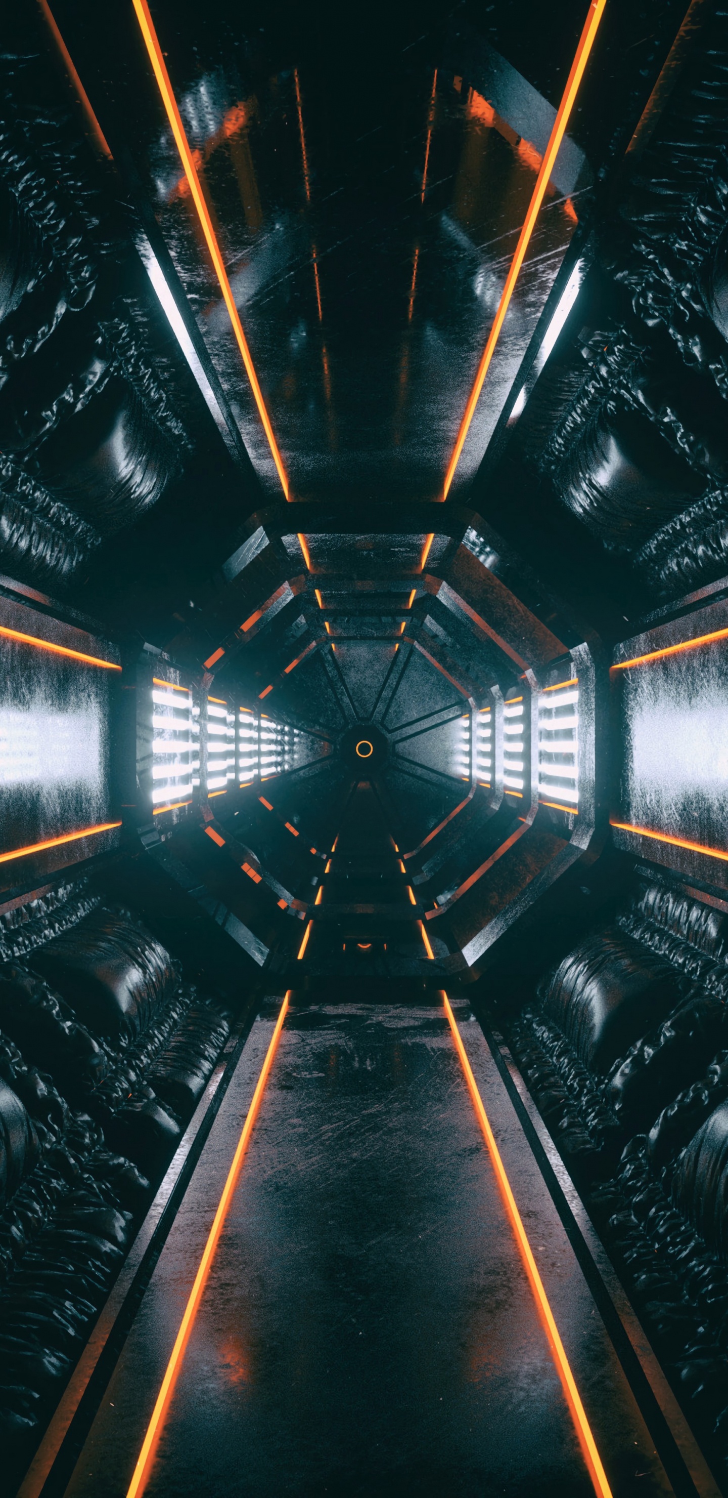 Обои симметрия, свет, линия, инфраструктура, архитектура в разрешении 1440x2960