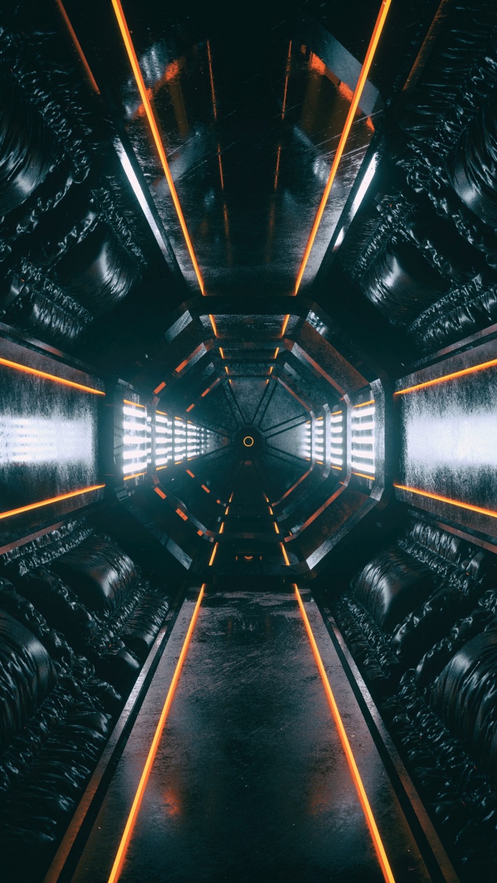 Обои симметрия, свет, линия, инфраструктура, архитектура в разрешении 720x1280