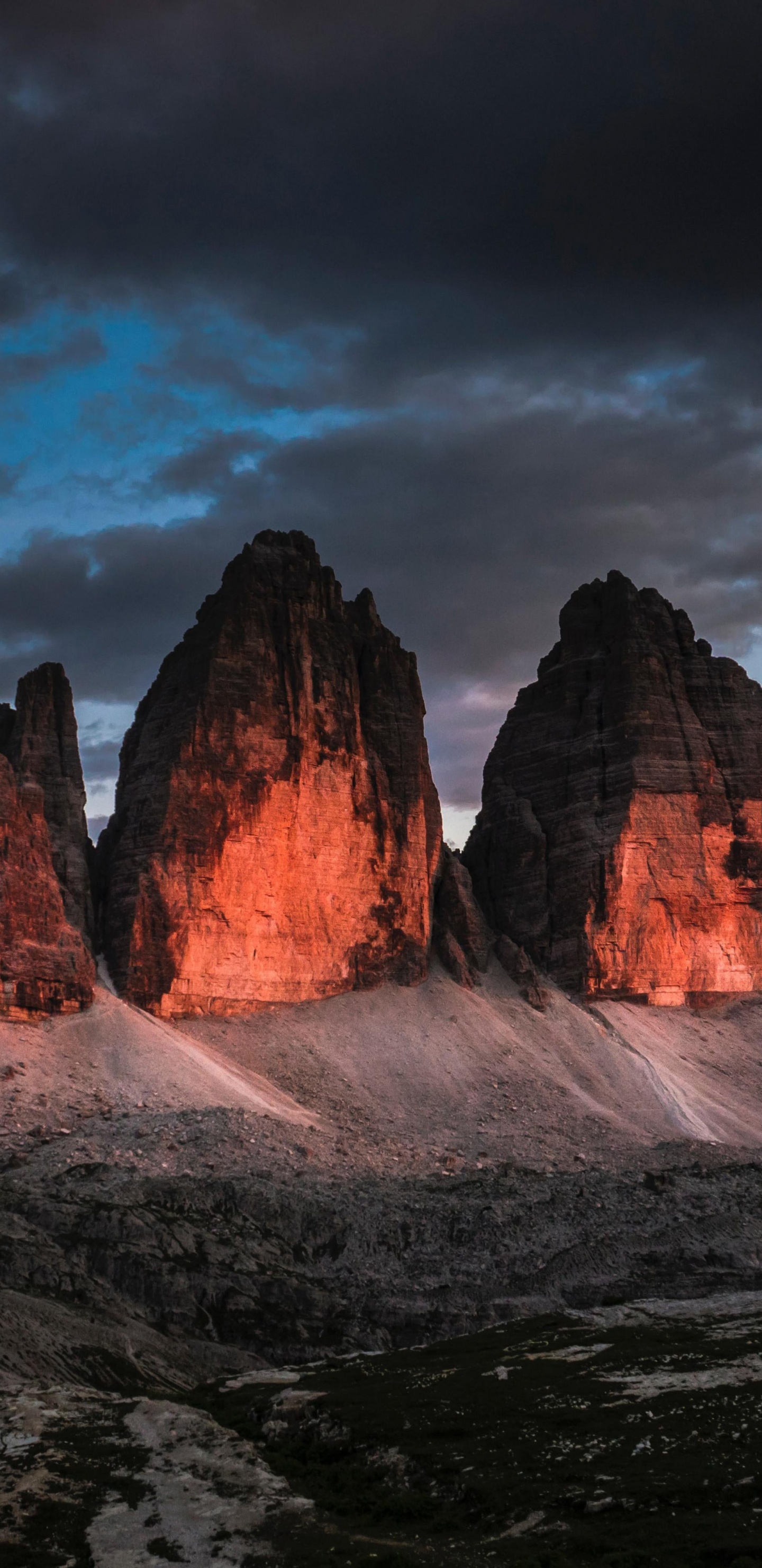 Обои природный парк трех вершин, природа, природный ландшафт, Auronzo Htte, природный парк в разрешении 1440x2960