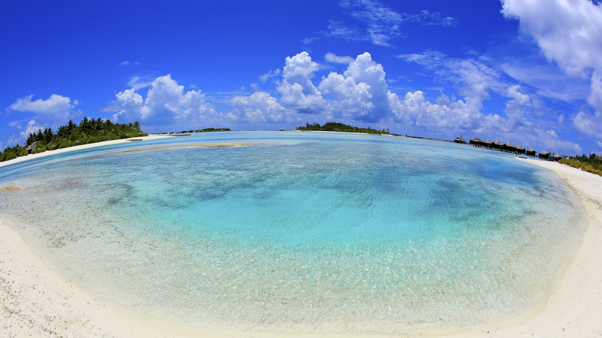 Обои море, Лагуна, тропическая зона, лазурный, прибрежные и океанические рельефы в разрешении 1920x1080