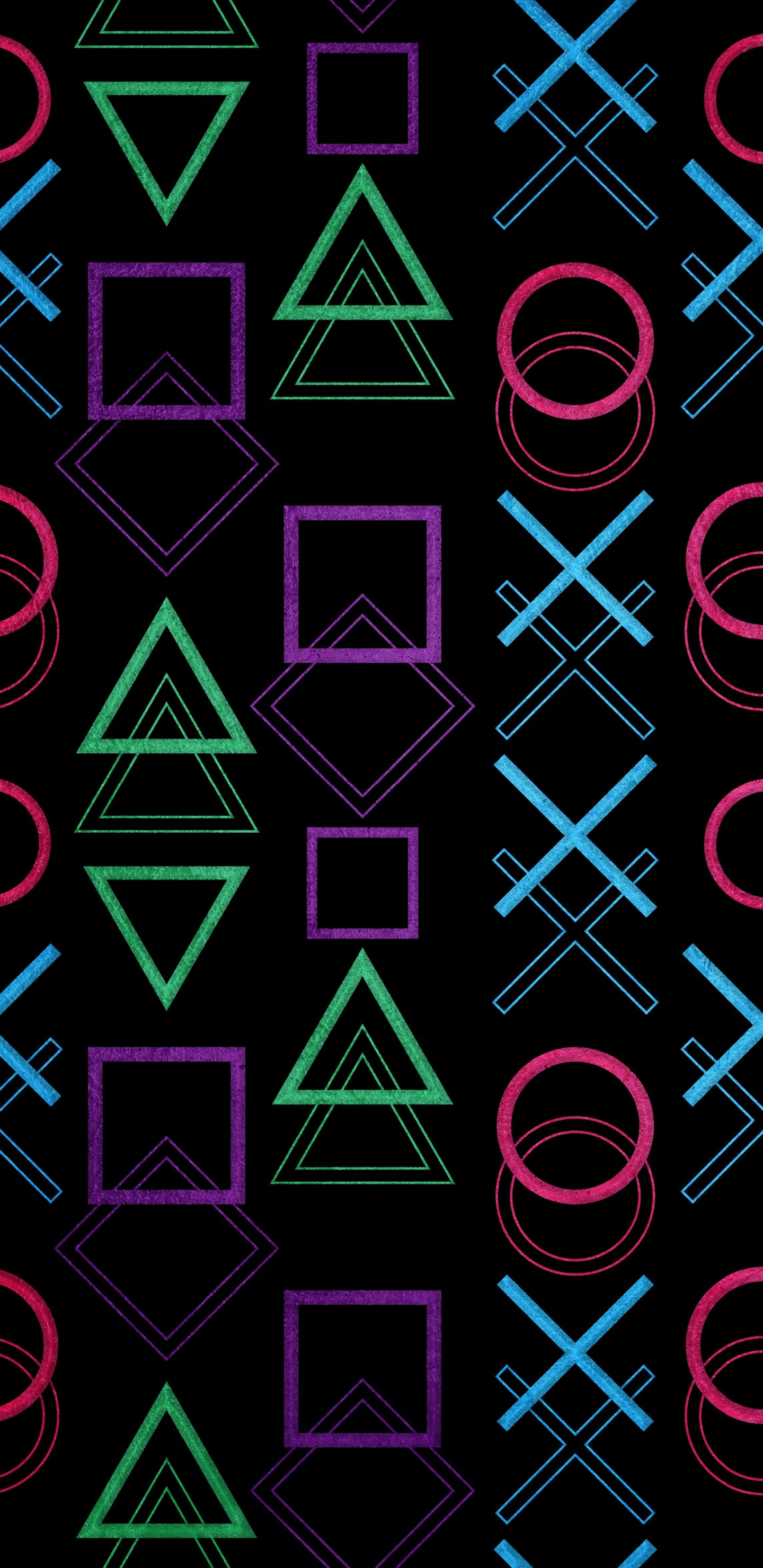 Обои телефон, пурпур, белые, черный, зеленый в разрешении 1440x2960