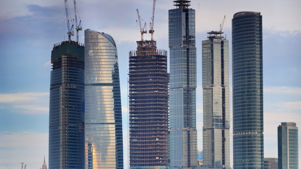 Обои небоскреб, Москва, башня, город, метрополия в разрешении 1280x720