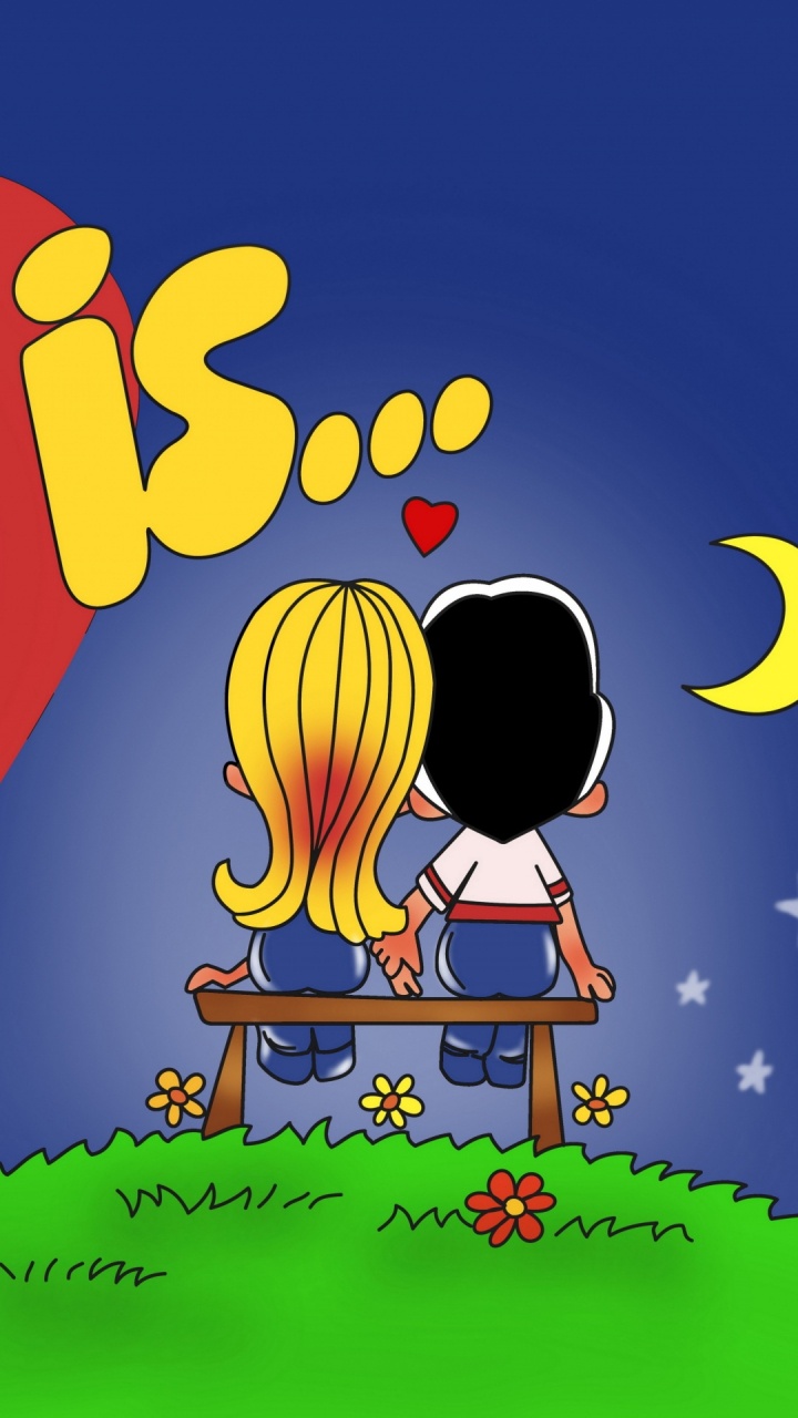 Обои любовь - это жевательная резинка, любовь - это, жест, Счастлив, желтый в разрешении 720x1280