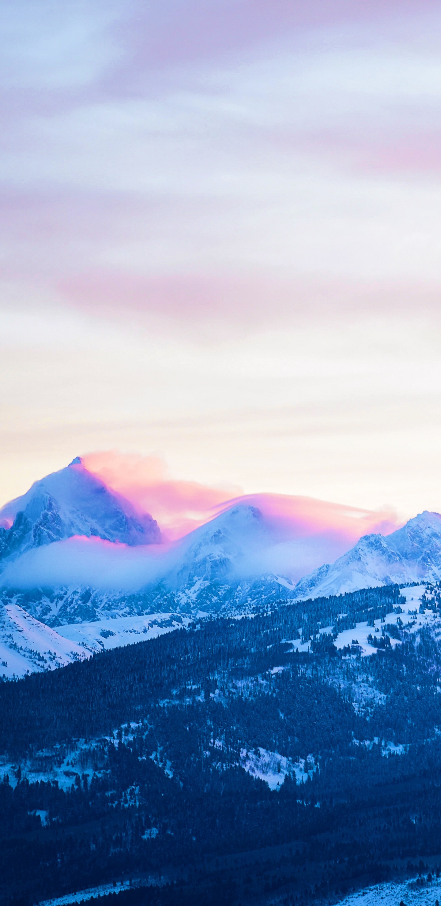 Обои ледяная форма, рельеф, пейзажи гор, горный хребет, небо в разрешении 1440x2960