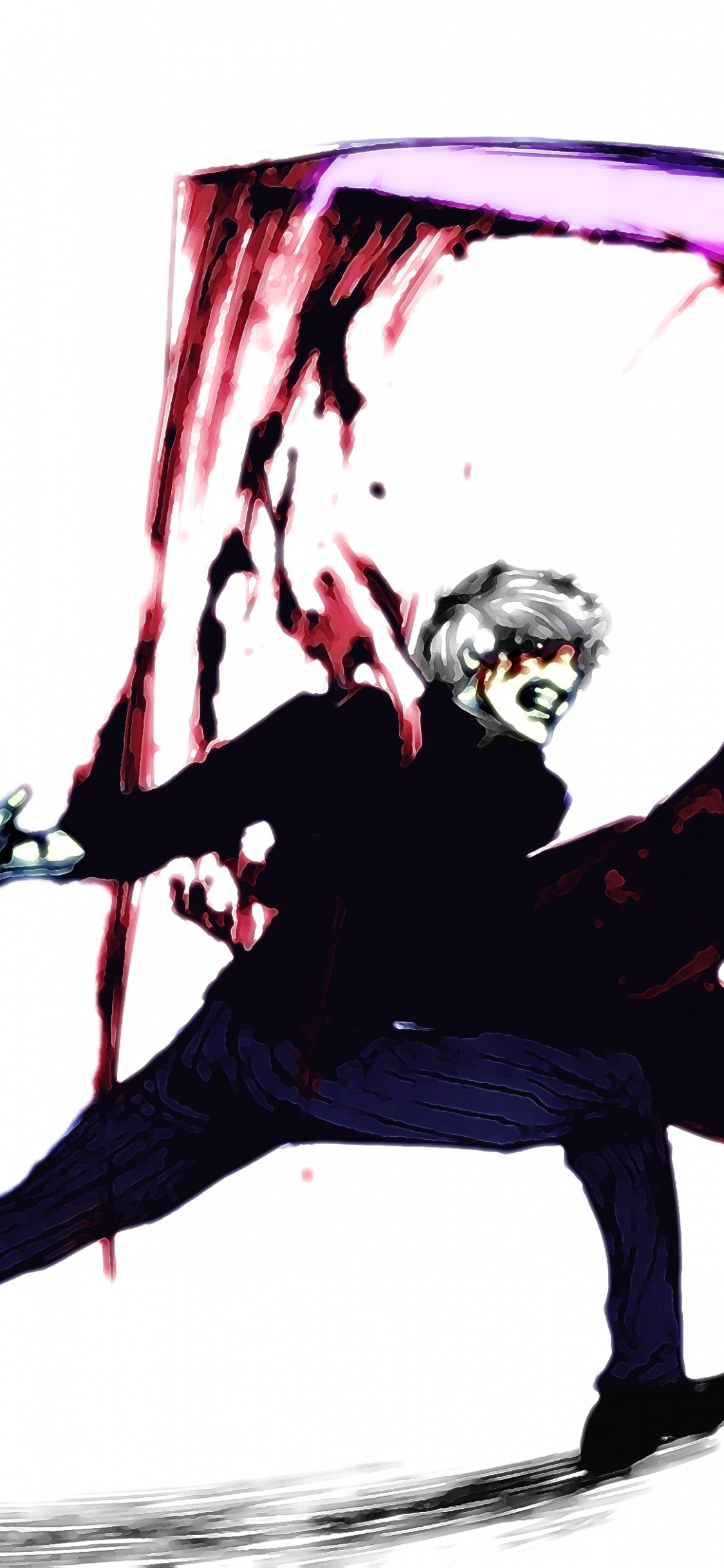 Обои Кен kaneki, Токио вурдалак, графический дизайн, иллюстрация, графика в разрешении 1125x2436