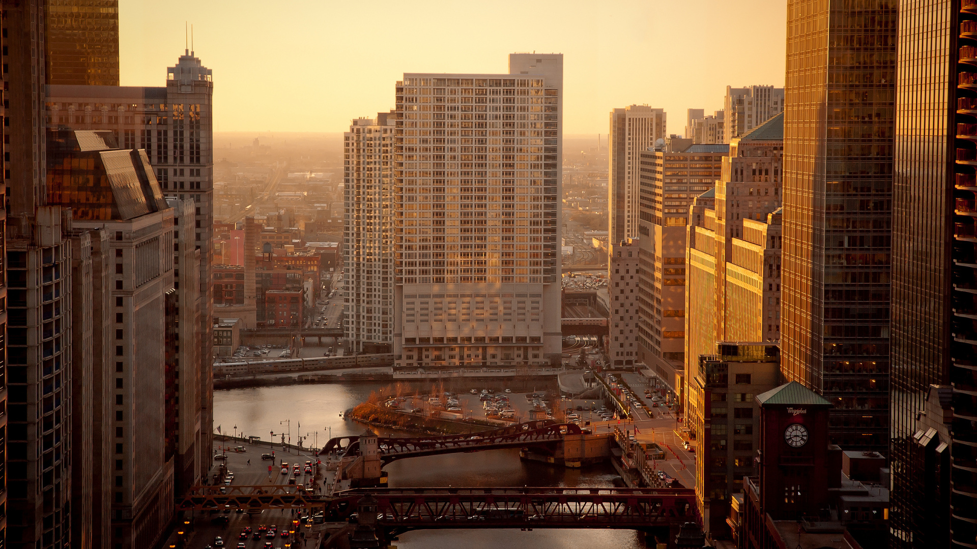 Обои Чикаго, городской пейзаж, город, метрополия, городской район в разрешении 1920x1080