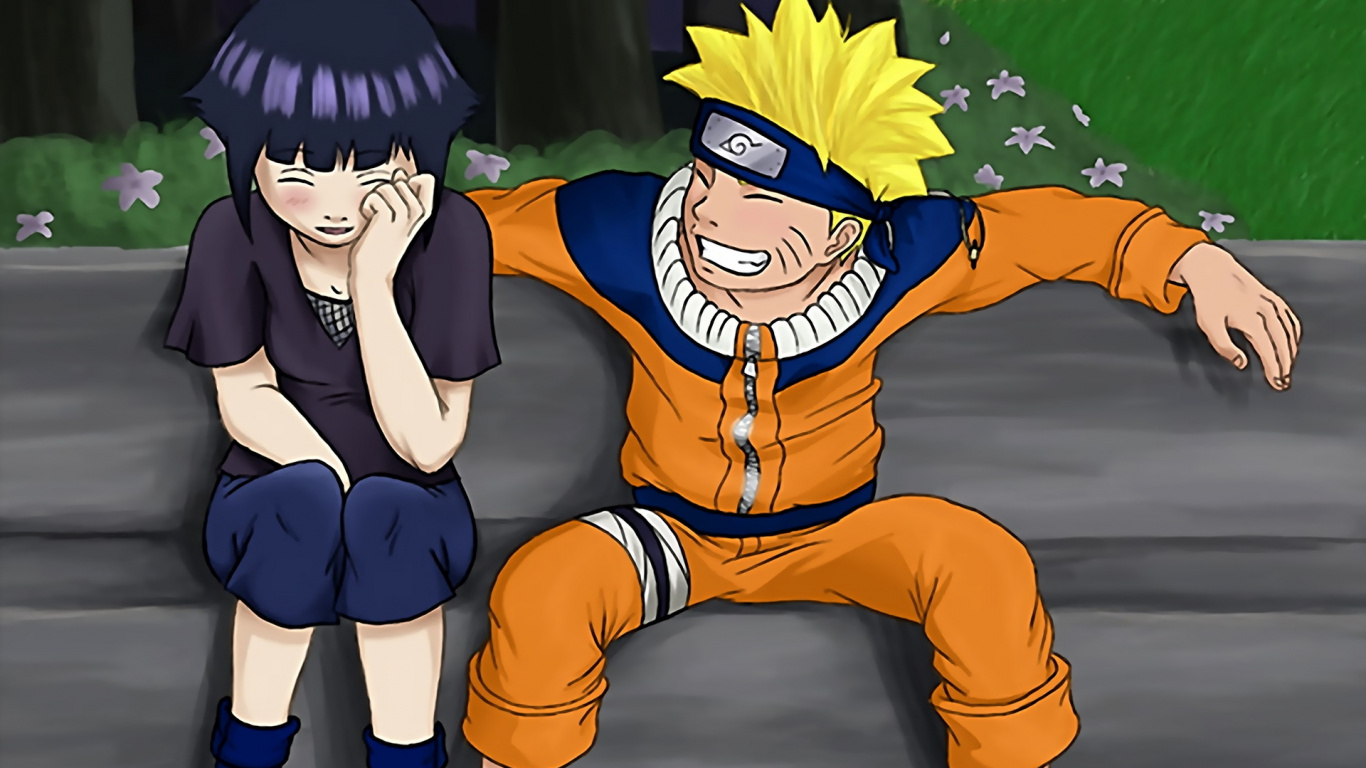 Обои Хината Хьюга, Наруто Узумаки, мультфильм, мужской, Сакура Харуно в разрешении 1366x768