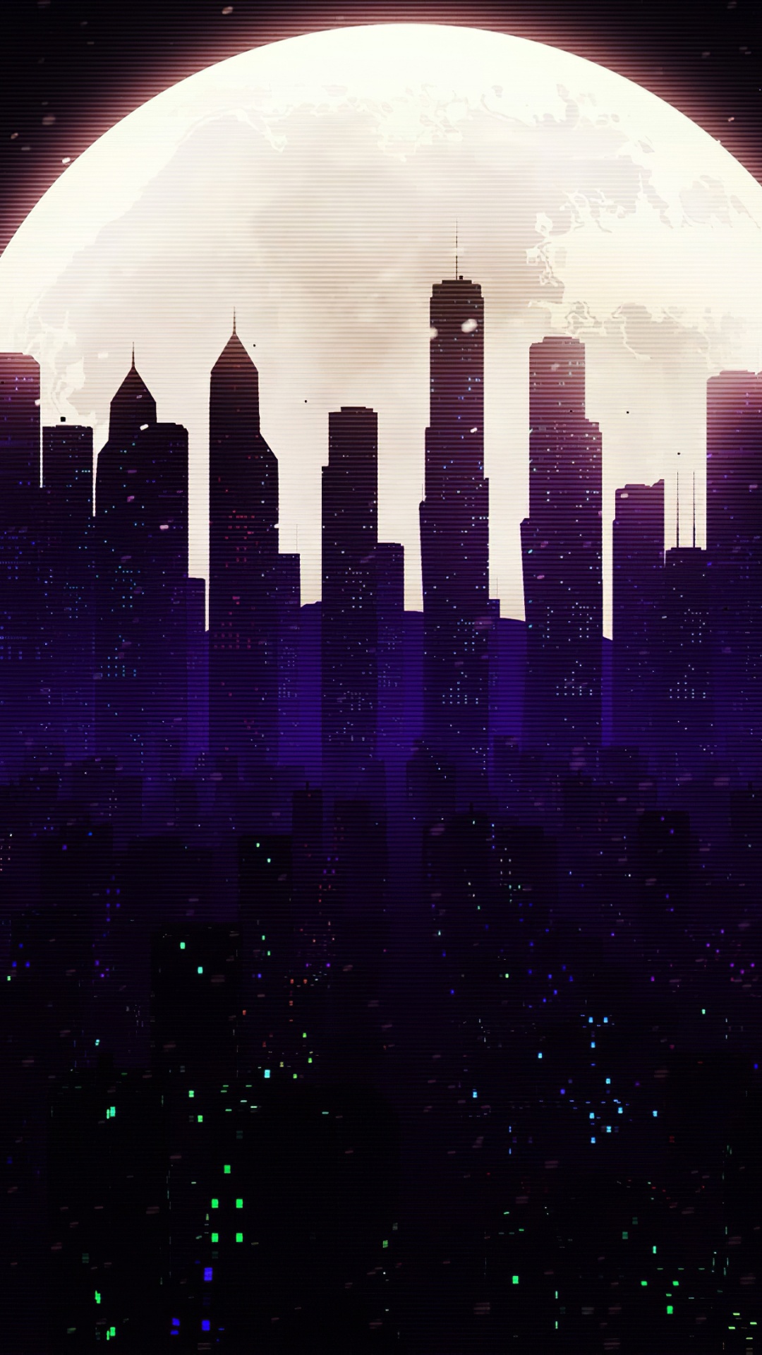 Обои атмосфера, луна, мир, природа, пурпур в разрешении 1080x1920