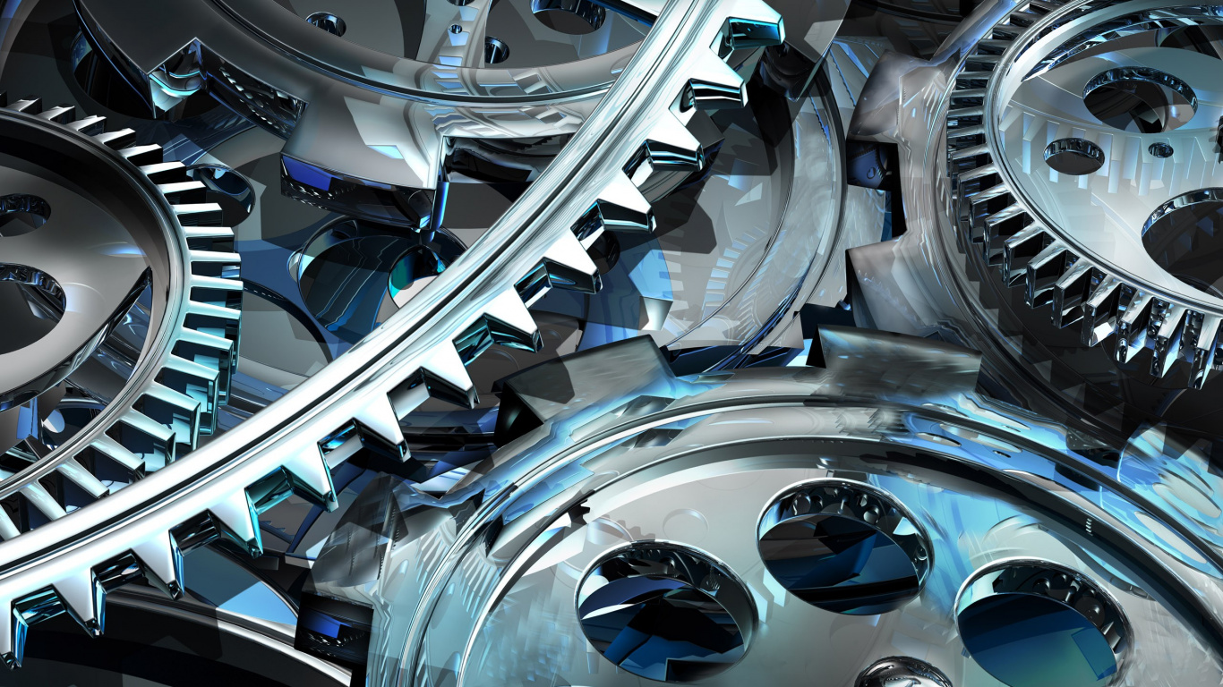 Обои машиностроение, инженерия, автомобильные запчасти, колесо, шестерня в разрешении 1366x768