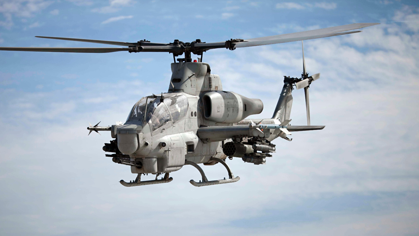 Обои вертолет, ударный вертолет, самолеты, корпус морской пехоты США, военный вертолет в разрешении 1366x768