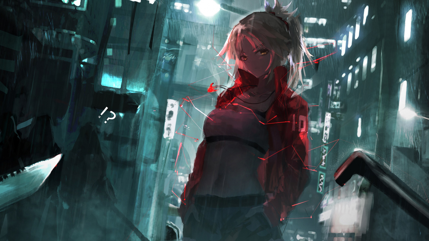 Обои вымышленный персонаж, Судьба Апокрифы, Мордред, игра-боевик, Цифровой композитинг в разрешении 1366x768