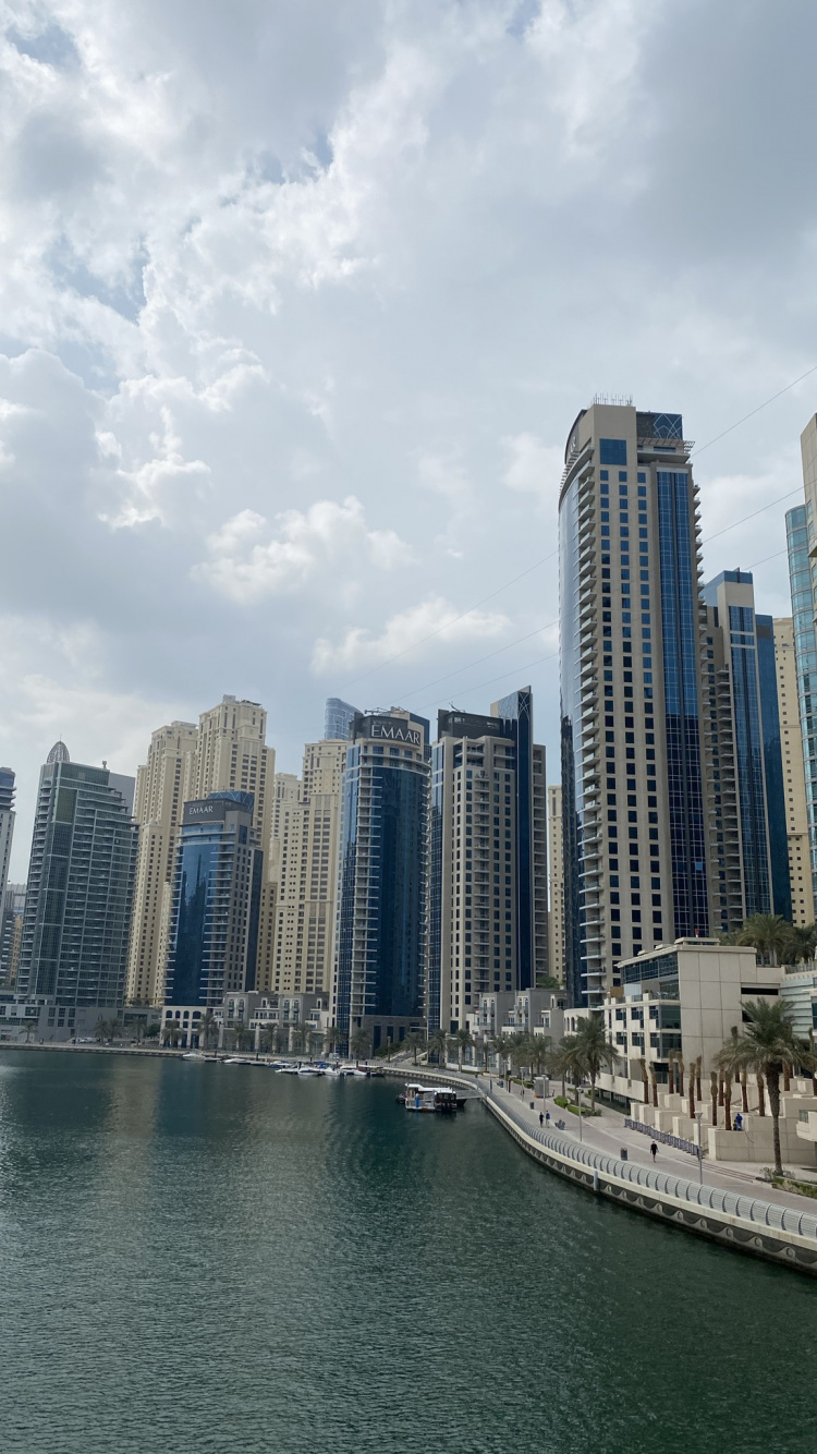 Обои Дубай, Дубай Марина, небоскреб, башня, дневное время в разрешении 750x1334