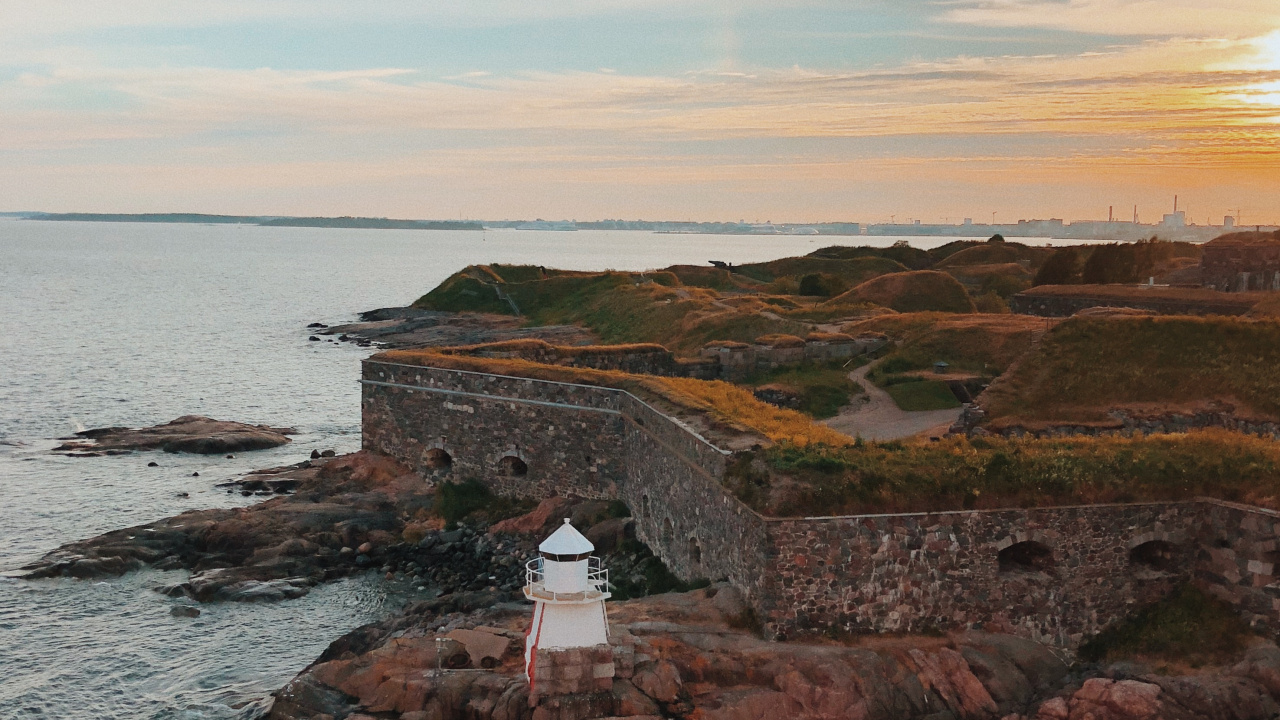 Обои Суоменлинна, вода, побережье, рок, мыс в разрешении 1280x720