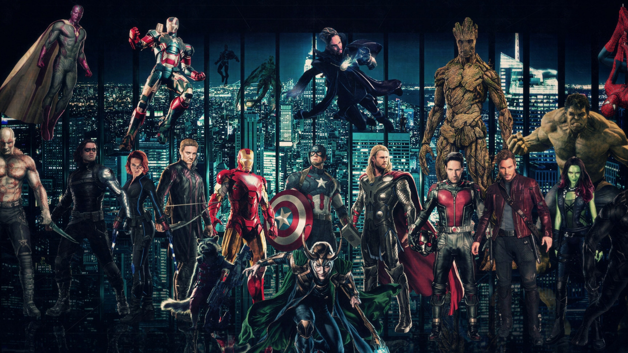 Обои marvel, мститель, комиксы Марвел, музыкальный театр, фильм в разрешении 1280x720