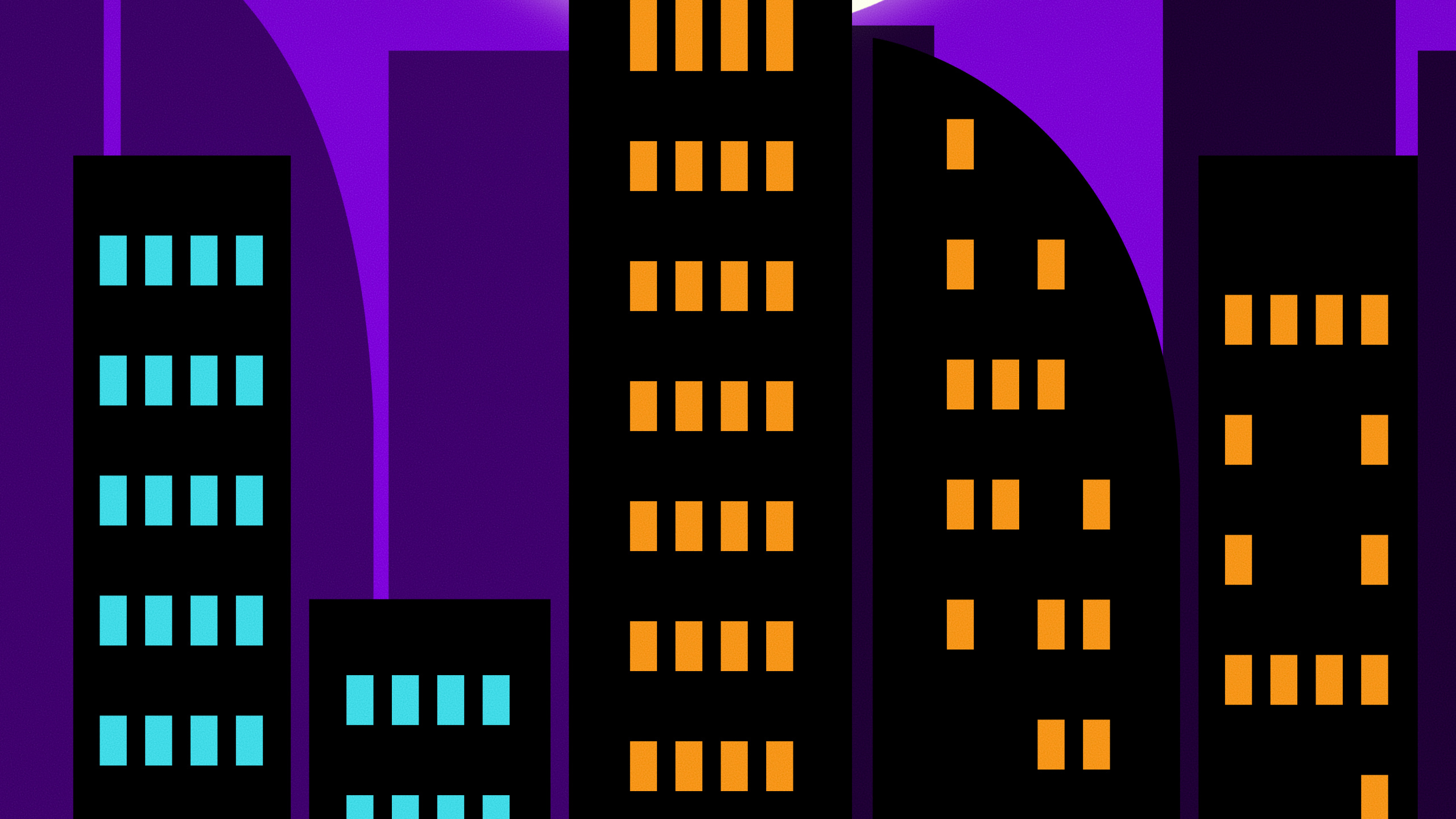 Обои метрополия, здание, луна, небоскреб, свет в разрешении 2560x1440