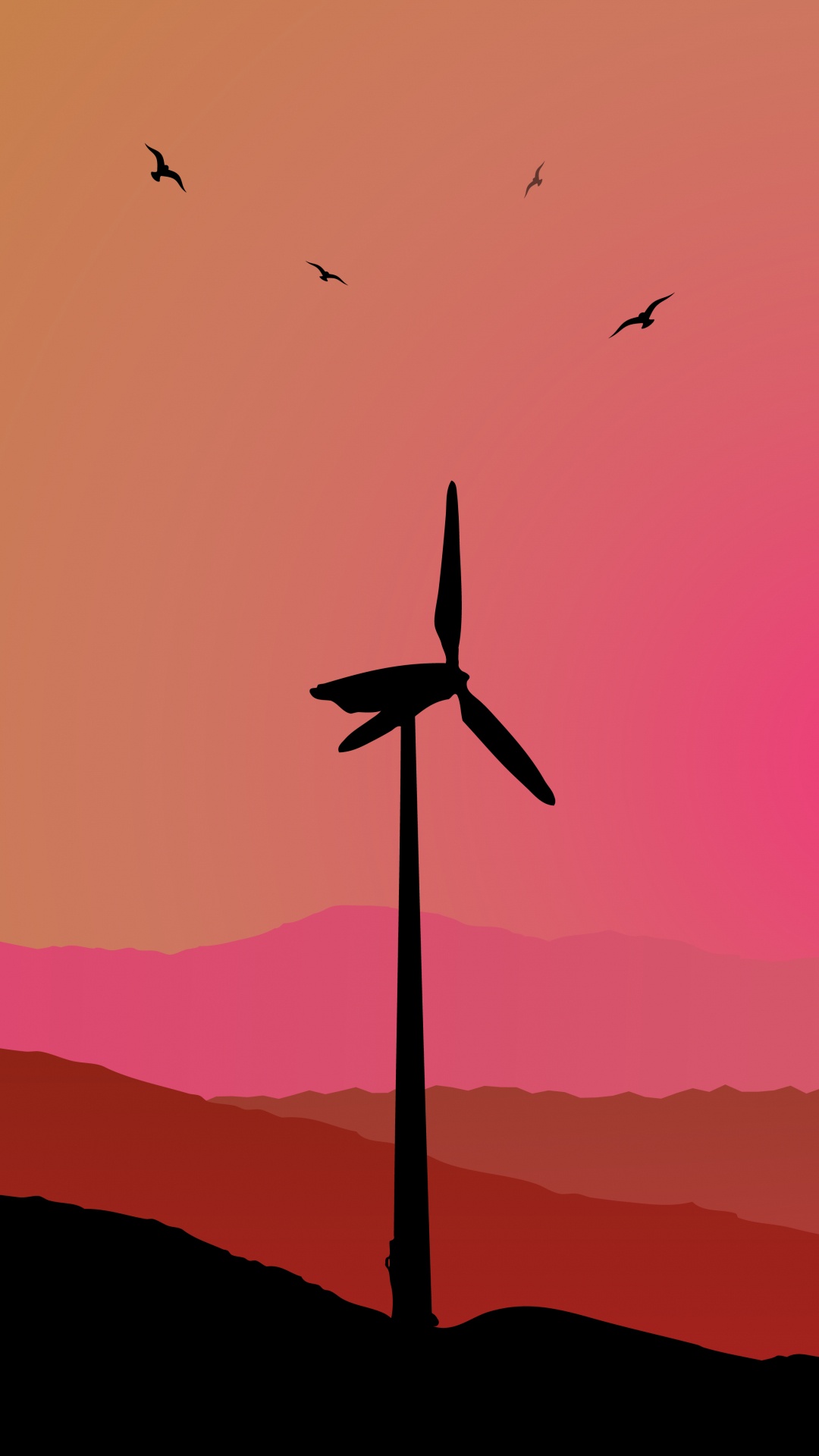 Обои птица, красный цвет, Апельсин, миграция птиц, крыло в разрешении 1080x1920