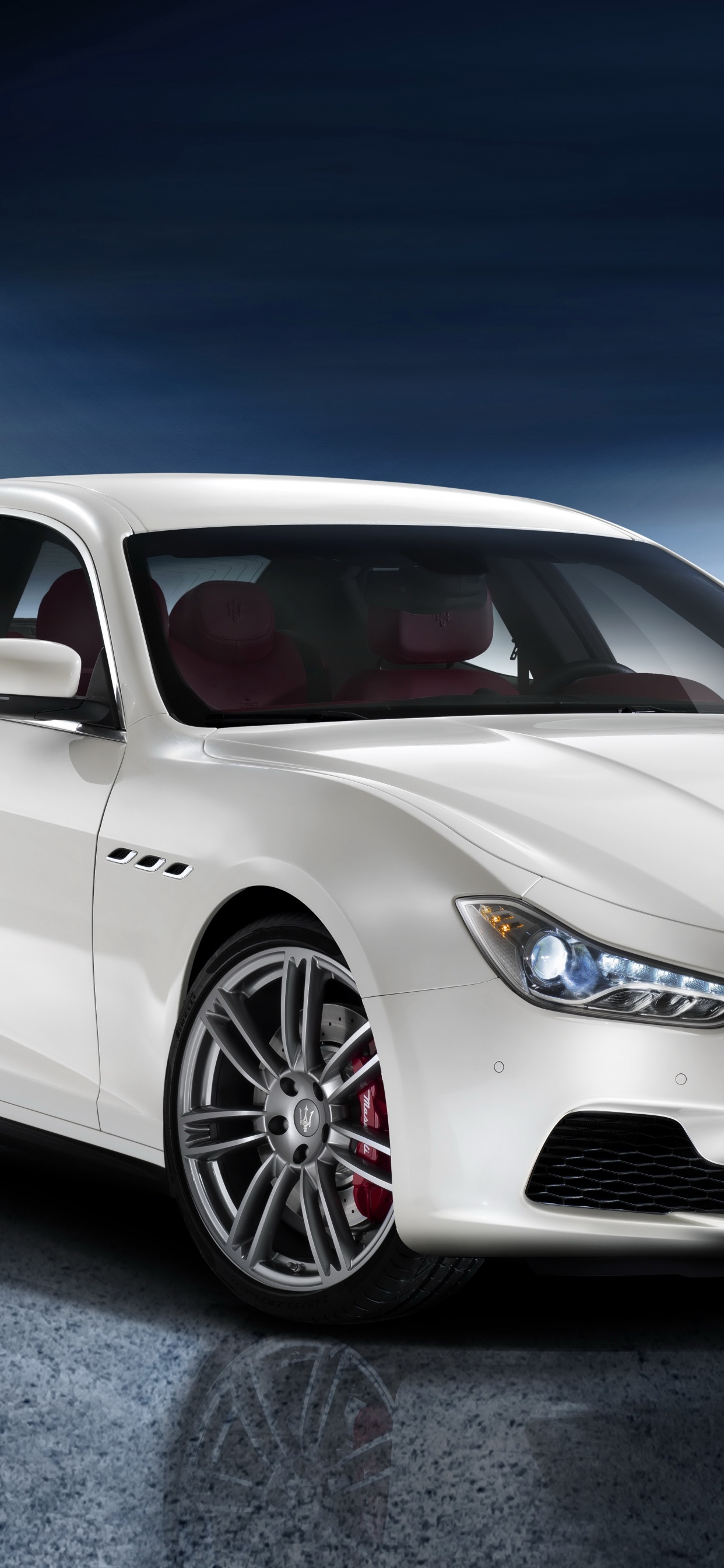 Обои Мазерати гибли 2014, Мазерати, авто, maserati quattroporte, спорткар в разрешении 1242x2688
