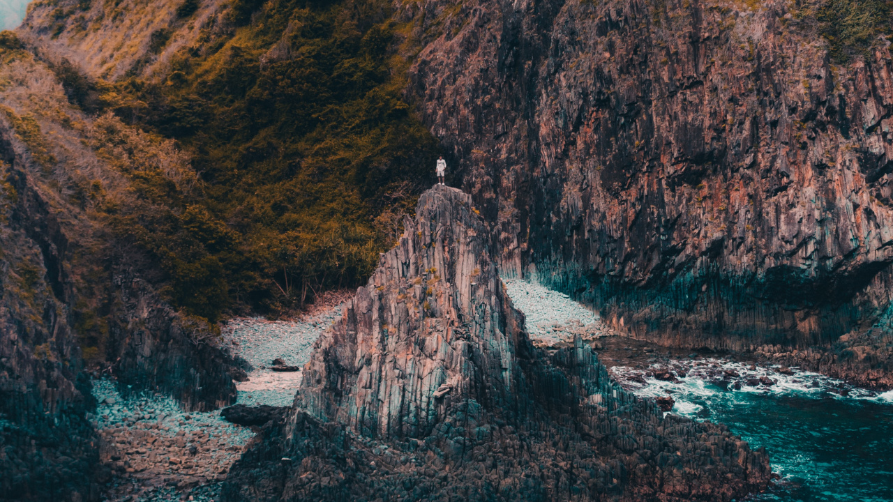 Обои побережье, море, вода, облако, гора в разрешении 1280x720