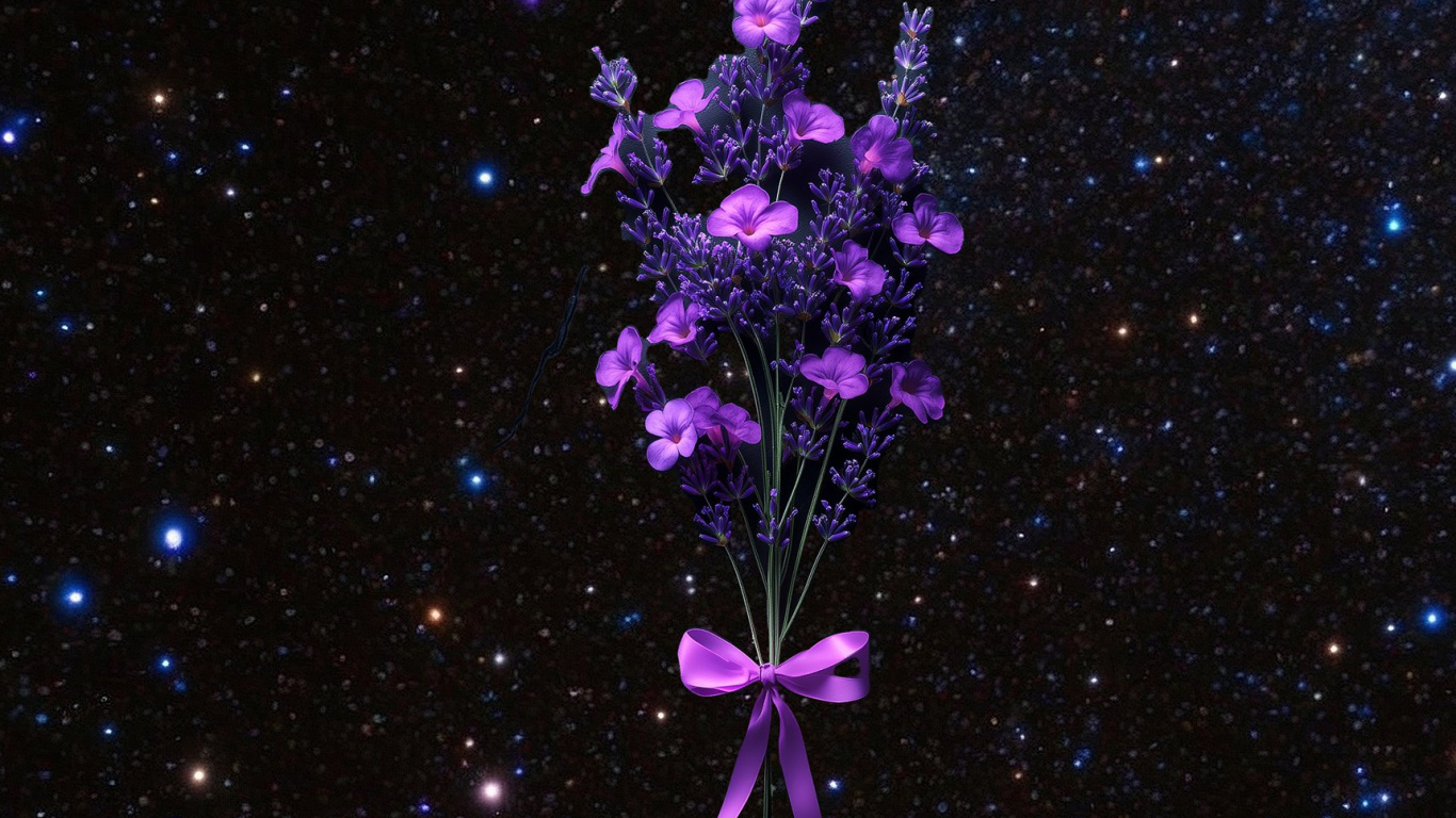 Обои розовый, ночь, лепесток, пурпур, цветковое растение в разрешении 1366x768