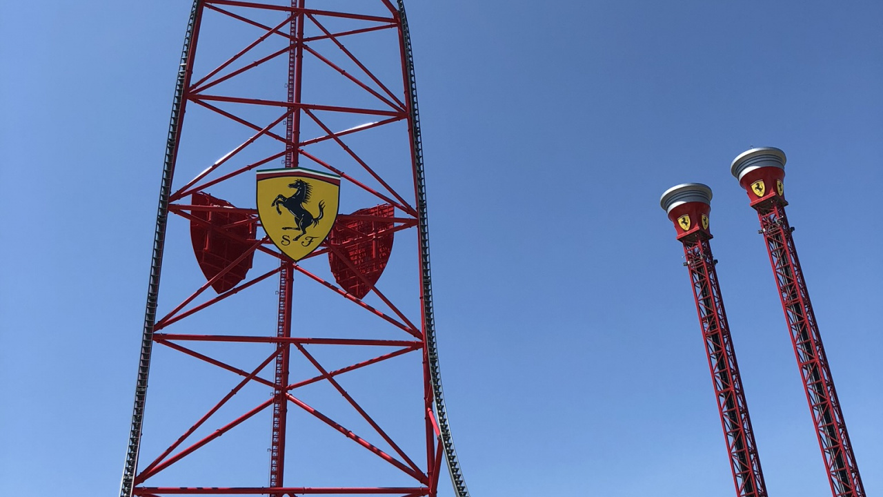 Обои горки, колесо обозрения, природа, дневное время, инфраструктура в разрешении 1280x720