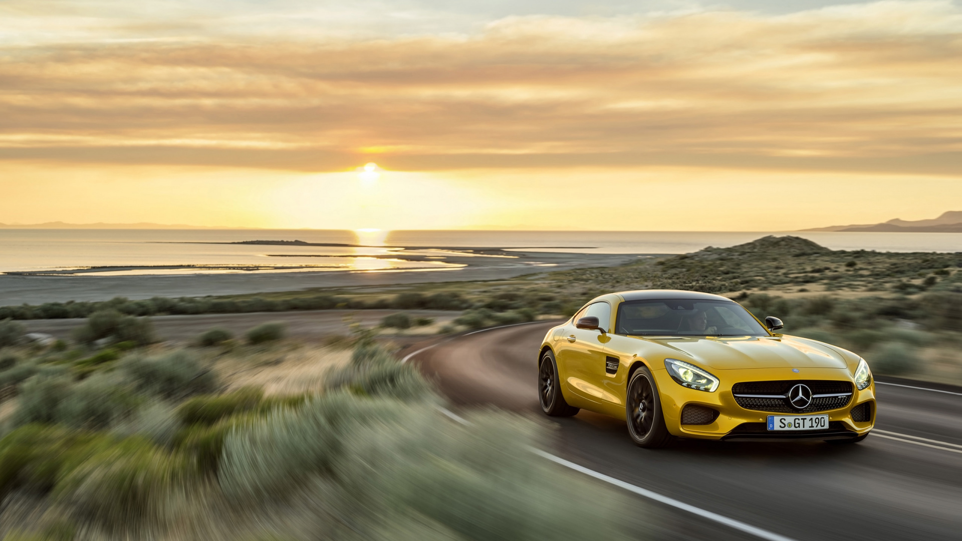 Обои спорткар, авто, Mercedes-Benz CLS-Class, желтый, спортивный автомобиль в разрешении 1920x1080