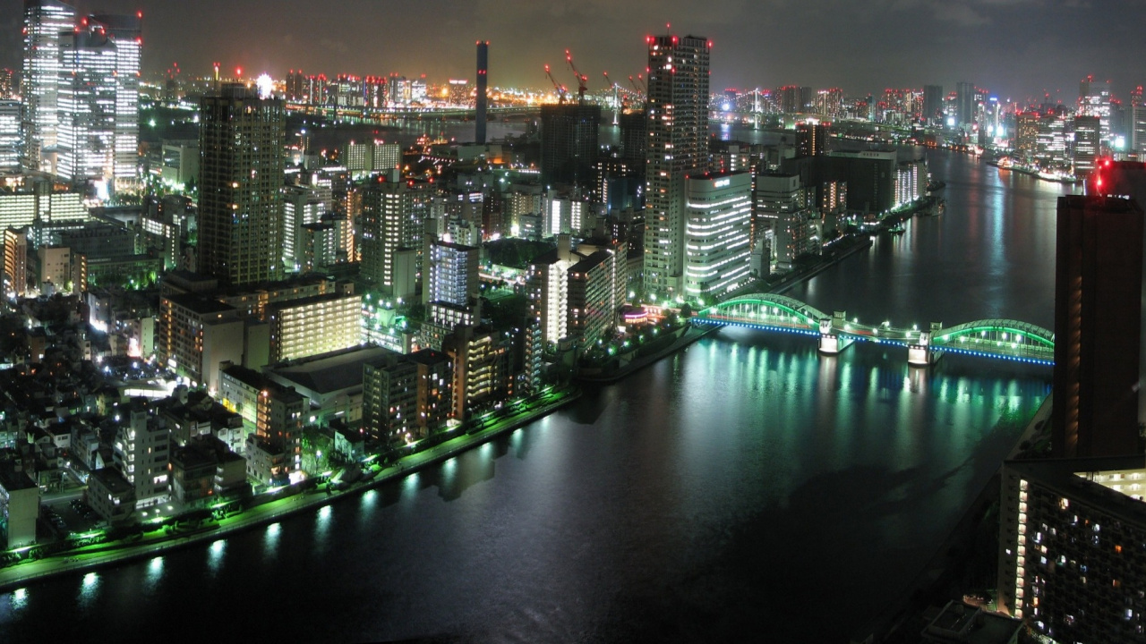 Обои городской пейзаж, город, метрополия, городской район, линия горизонта в разрешении 1280x720