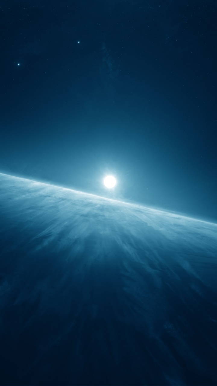 Обои атмосфера, земля, синий, свет, астрономический объект в разрешении 720x1280