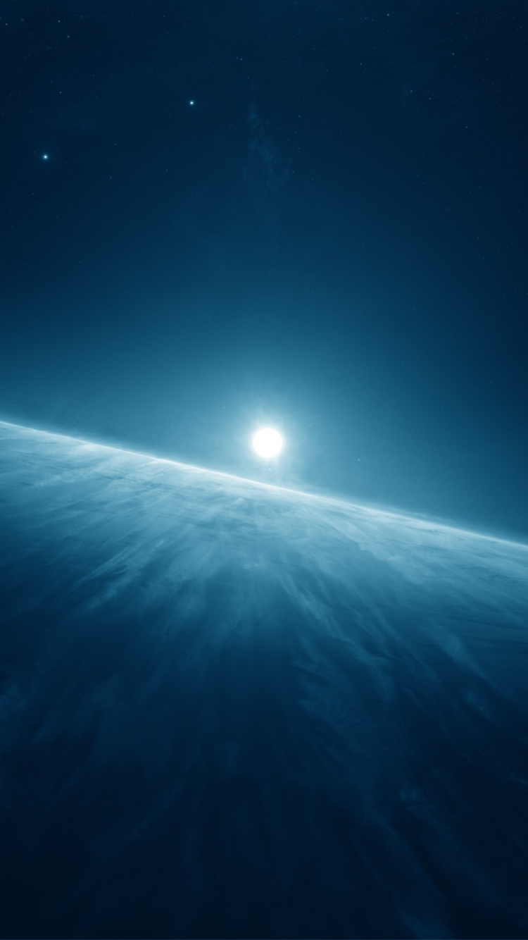 Обои атмосфера, земля, синий, свет, астрономический объект в разрешении 750x1334