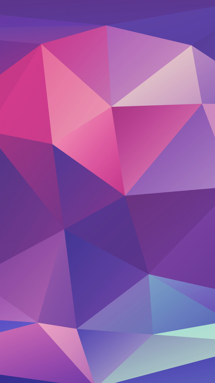 Обои многоцветный многоугольник, полигон, красочность, пурпур, треугольник в разрешении 750x1334