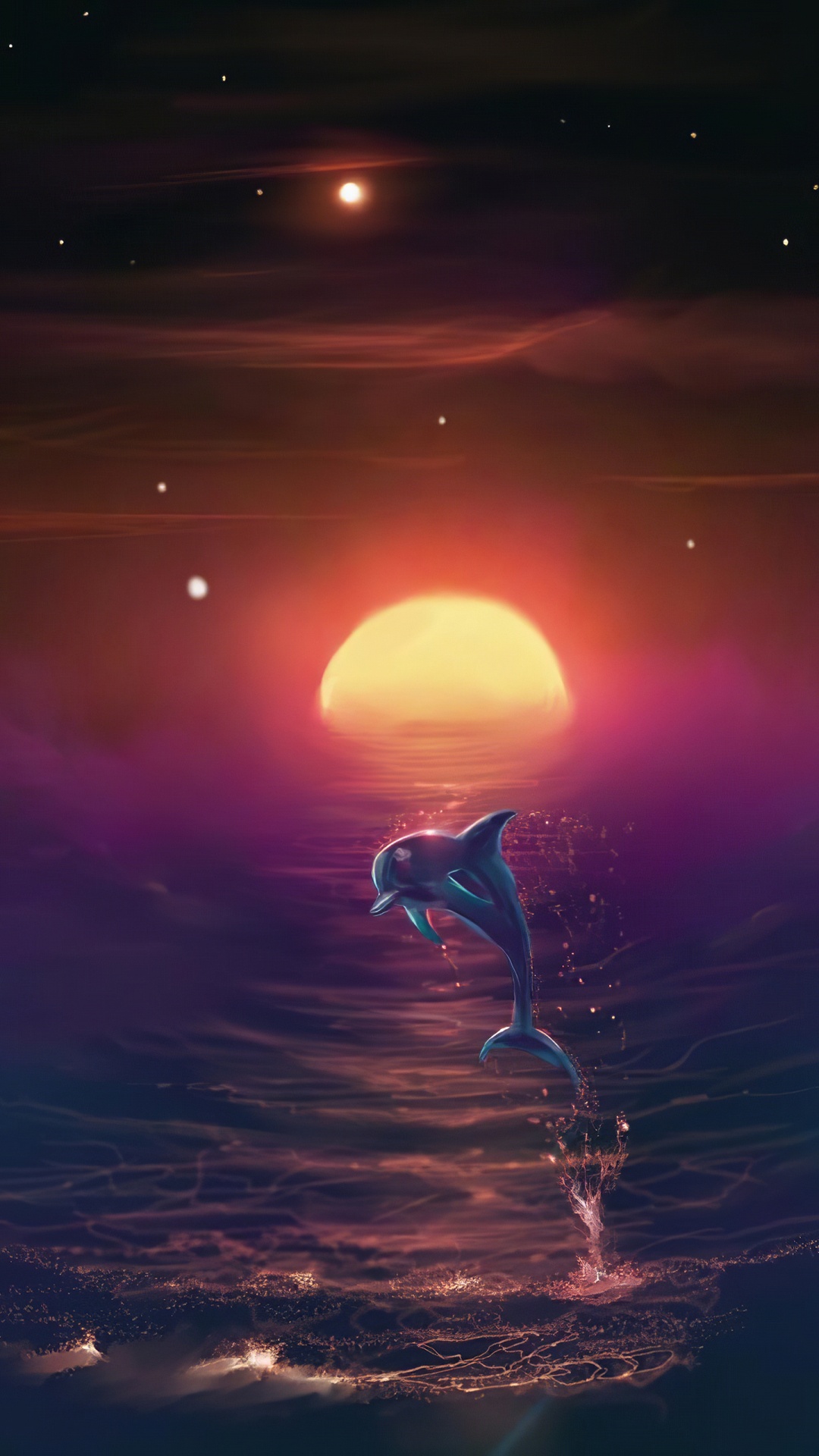 Обои цифровое искусство, арт, атмосфера, вода, освещение в разрешении 1080x1920