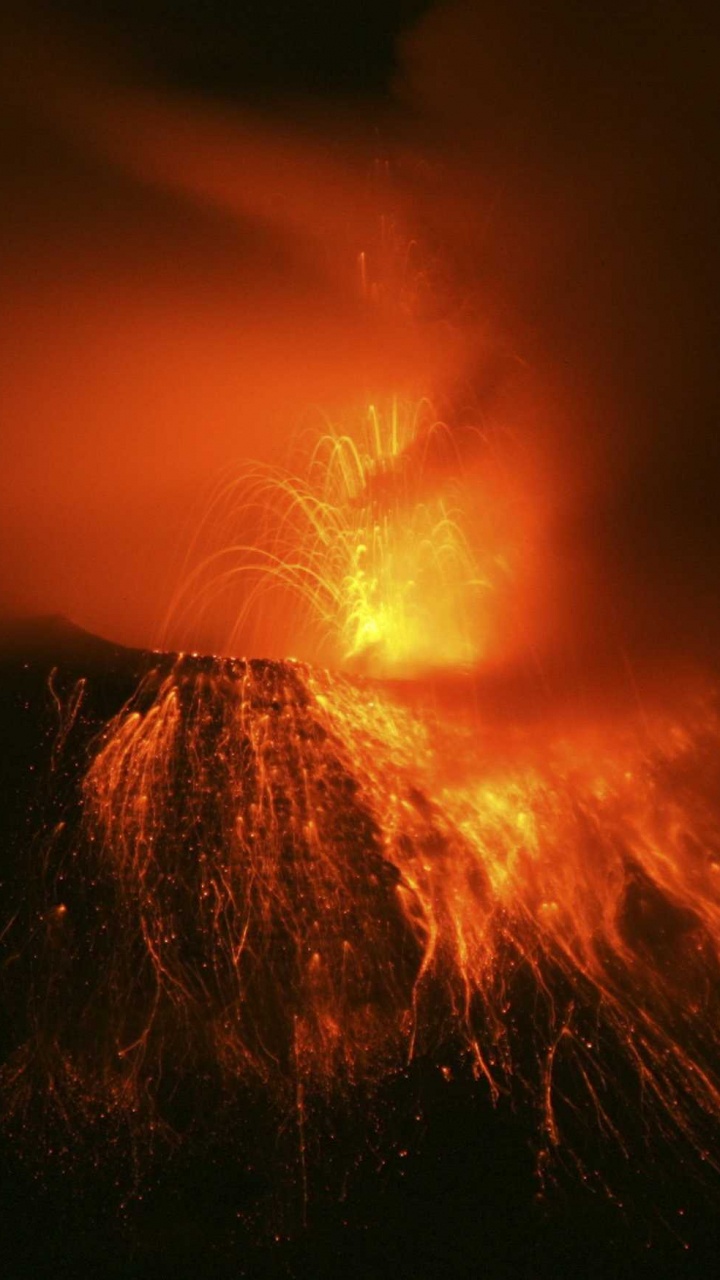 Обои типы вулканических извержений, вулкан, лава, щитовой вулкан, стратовулкан в разрешении 720x1280