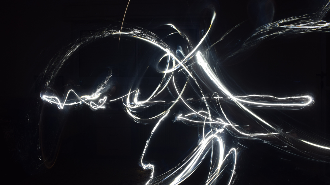 Обои рисование, черный, белые, свет, темнота в разрешении 1280x720