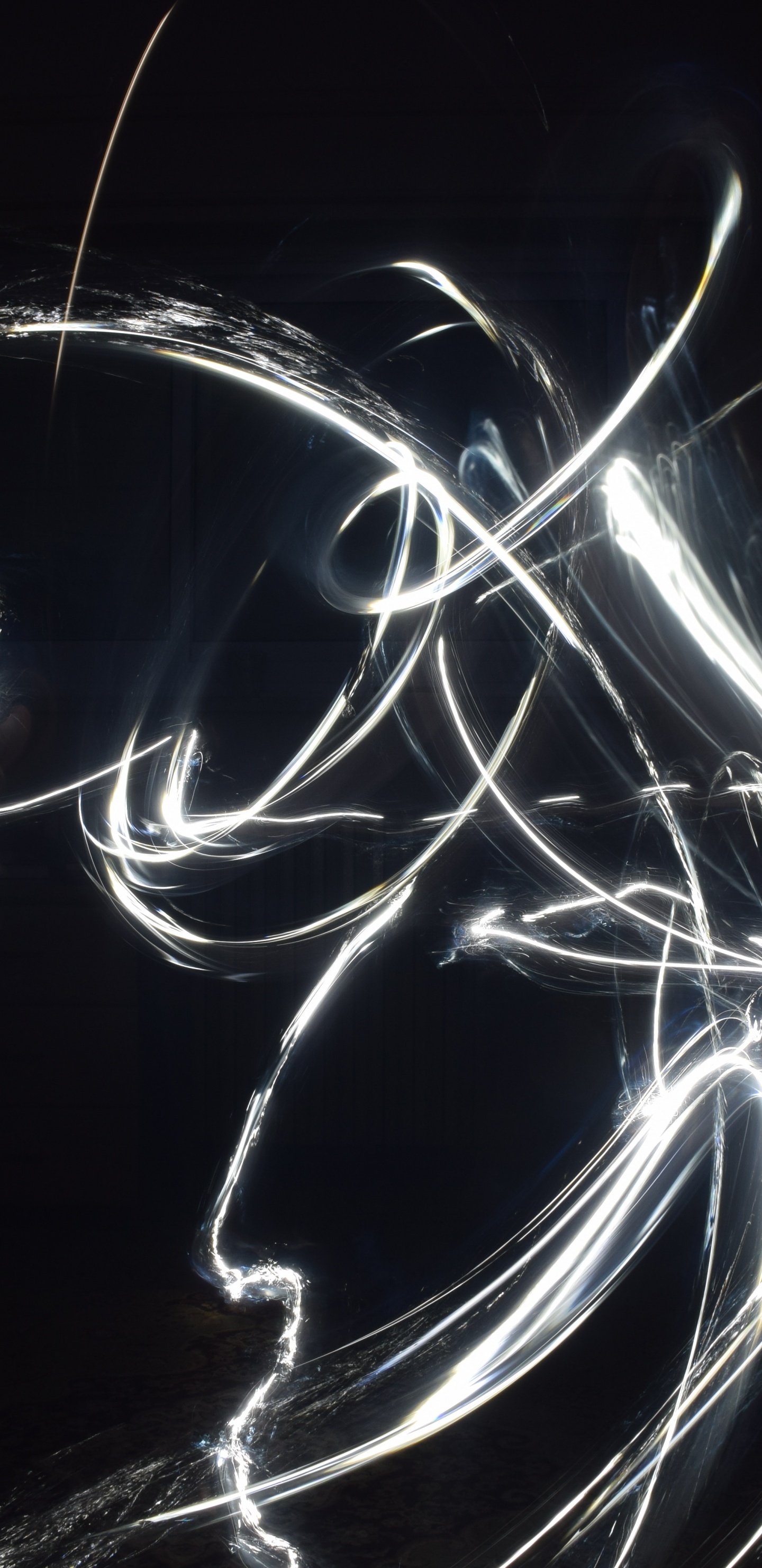 Обои рисование, черный, белые, свет, темнота в разрешении 1440x2960