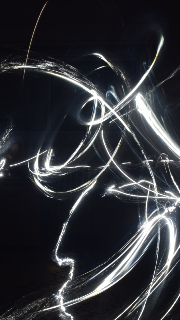 Обои рисование, черный, белые, свет, темнота в разрешении 720x1280