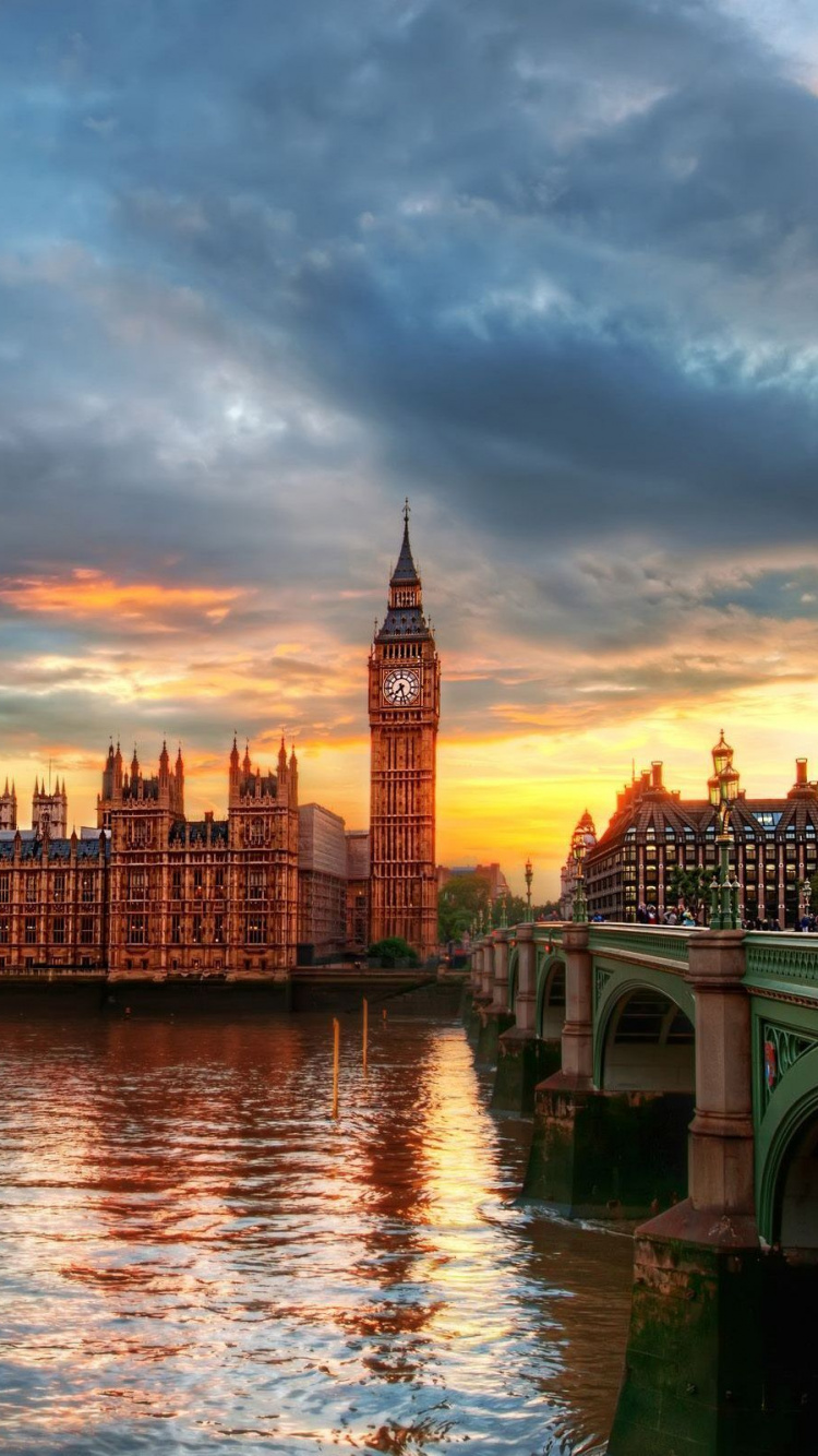 Обои здание парламента, вестминстерский дворец, Биг Бен, река темза, ориентир в разрешении 750x1334