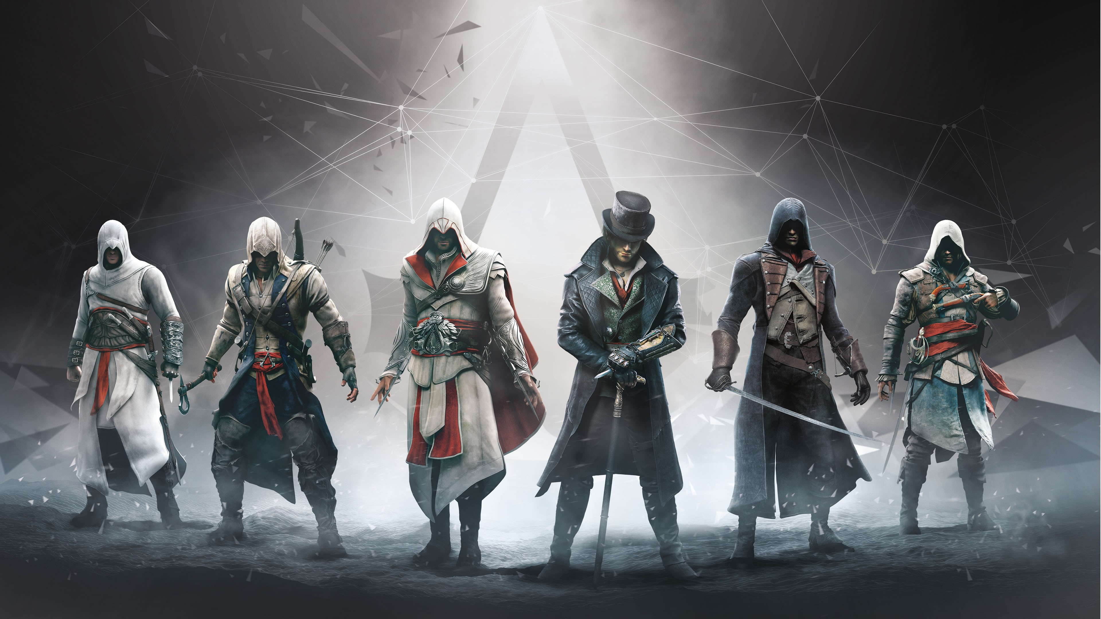 Обои assassins creed syndicate, assassins creed unity, Эцио Аудиторе, Алтарь Ибн-Лаахад, фигурка в разрешении 3840x2160