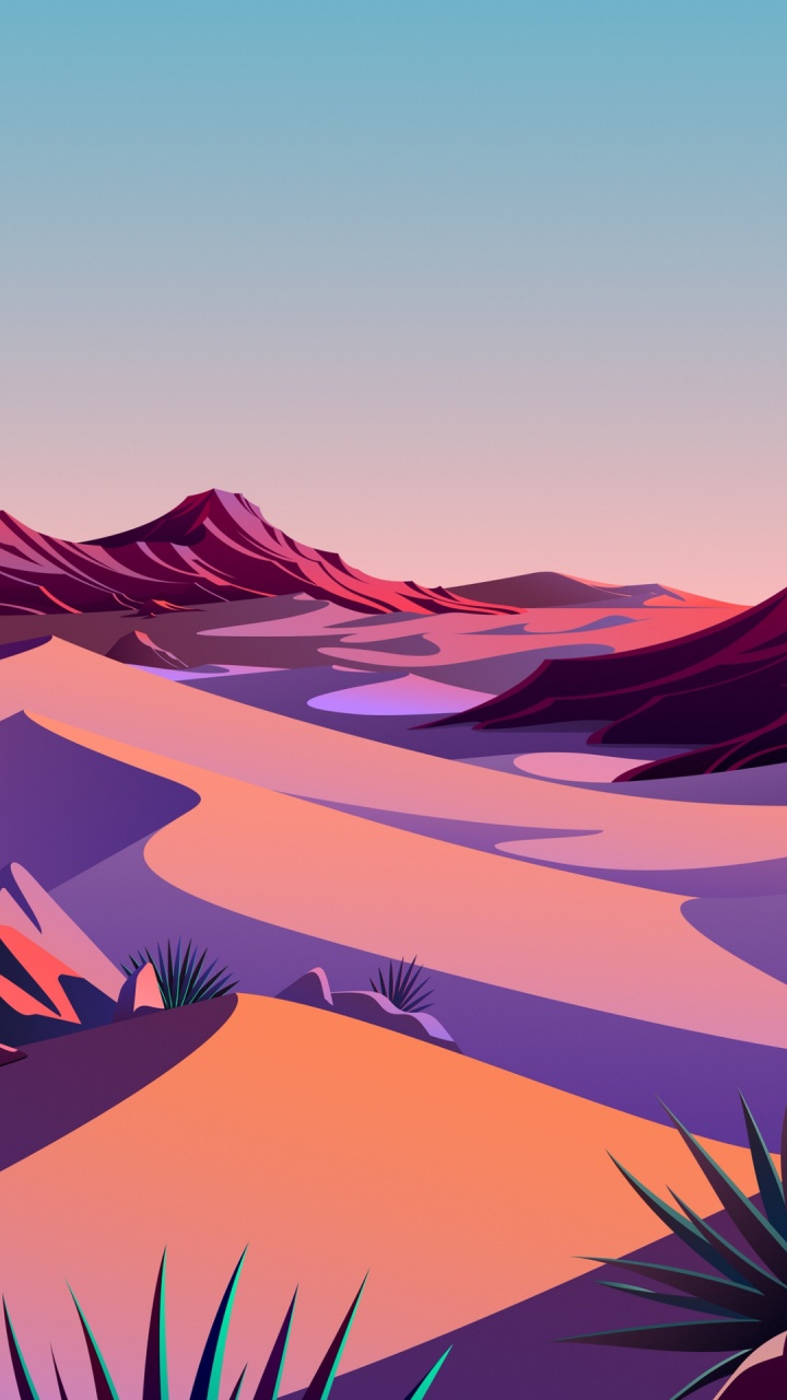 Обои ios, яблоко, iOS 14, природный ландшафт, склон в разрешении 720x1280