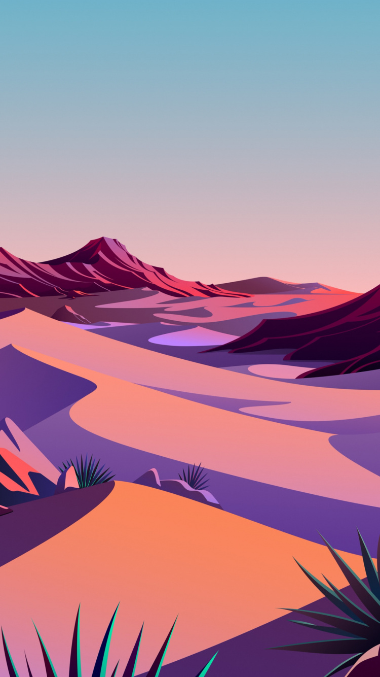 Обои ios, яблоко, iOS 14, природный ландшафт, склон в разрешении 750x1334