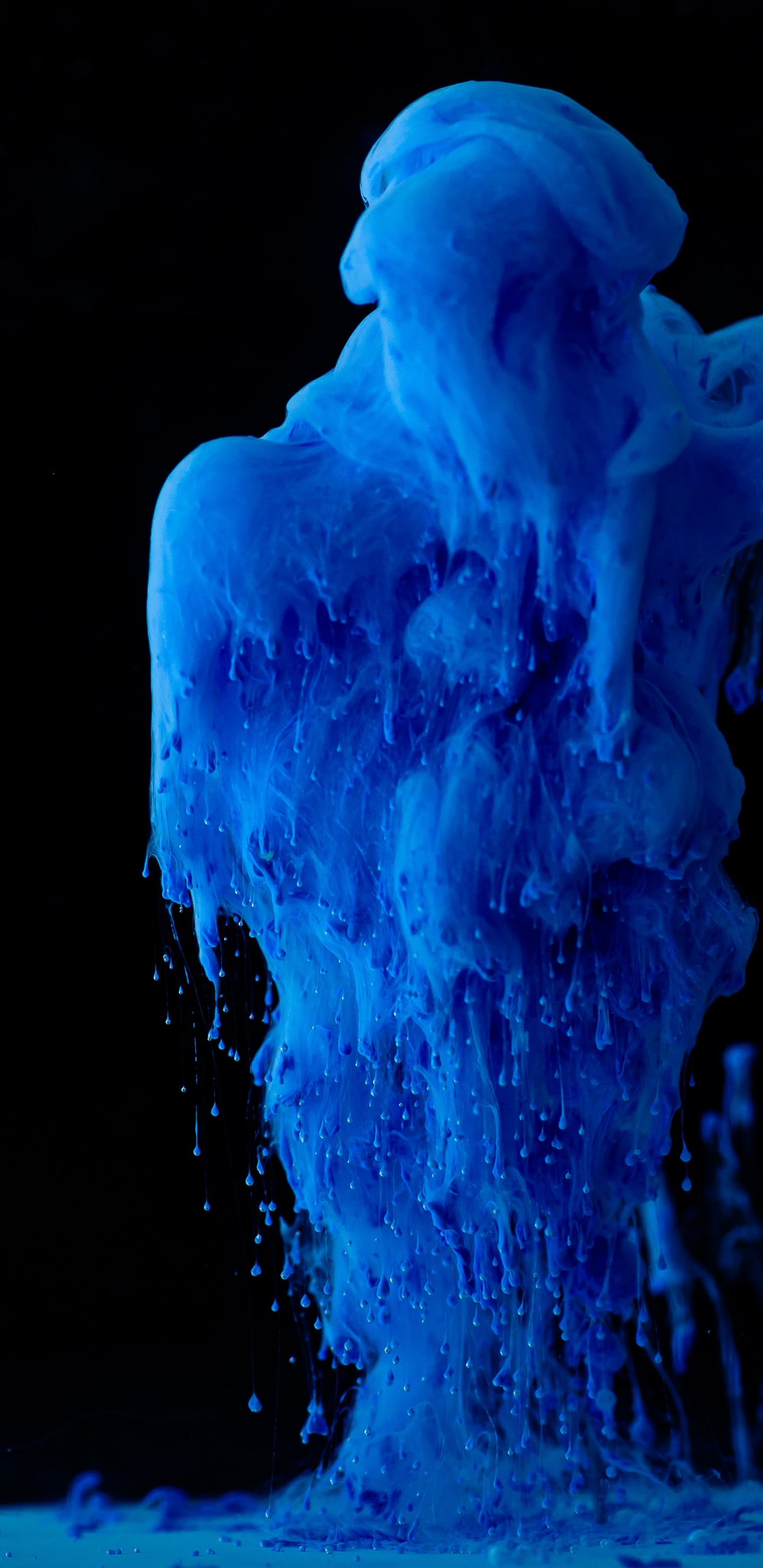 Обои живопись, чернила, планшет, жидкий, вода в разрешении 1440x2960