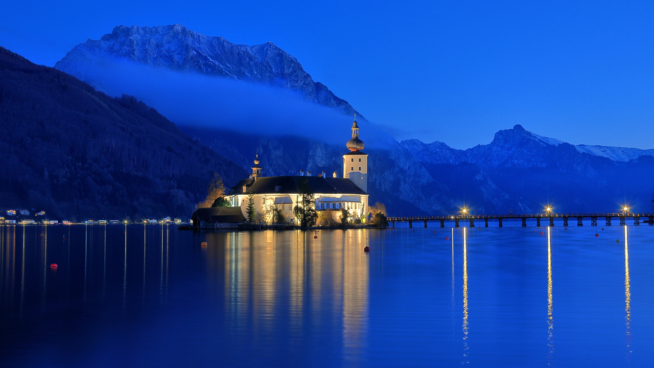 Обои Траун, Траунштайн, гальштат, природа, отражение в разрешении 1280x720