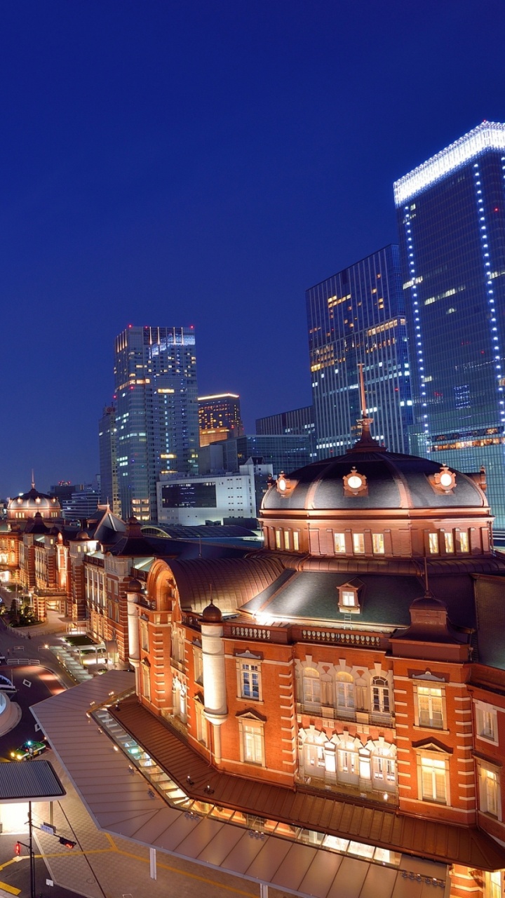 Обои город, городской пейзаж, городской район, ночь, ориентир в разрешении 720x1280