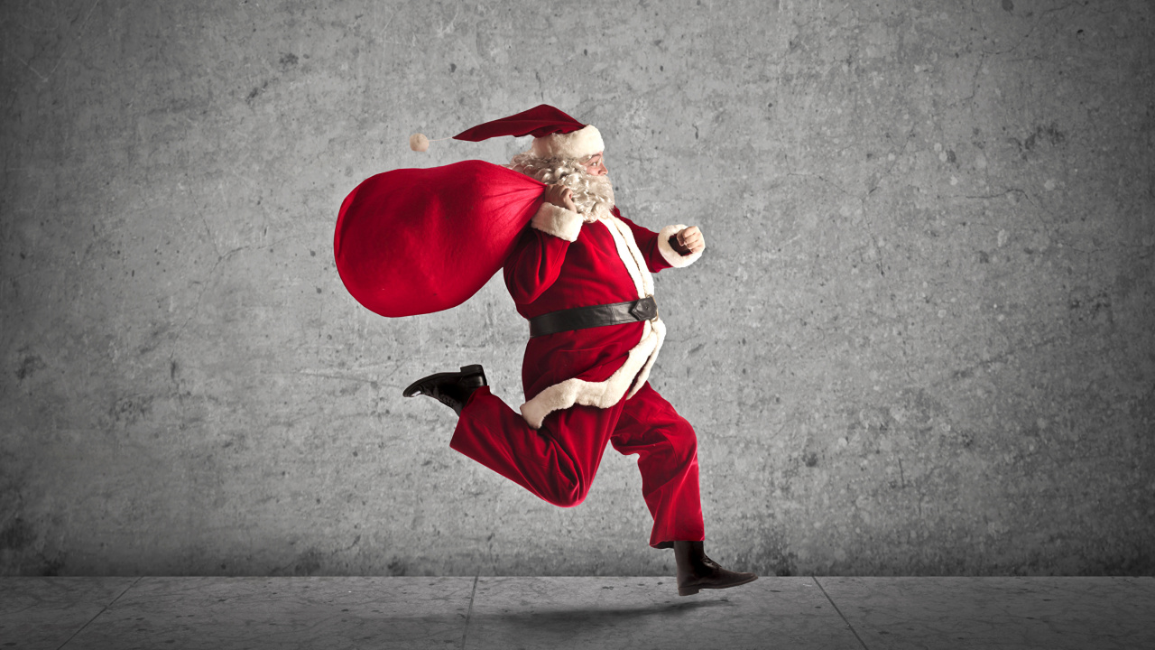 Обои Санта-Клаус, Рождественский день, красный цвет, театральное искусство, событие в разрешении 1280x720