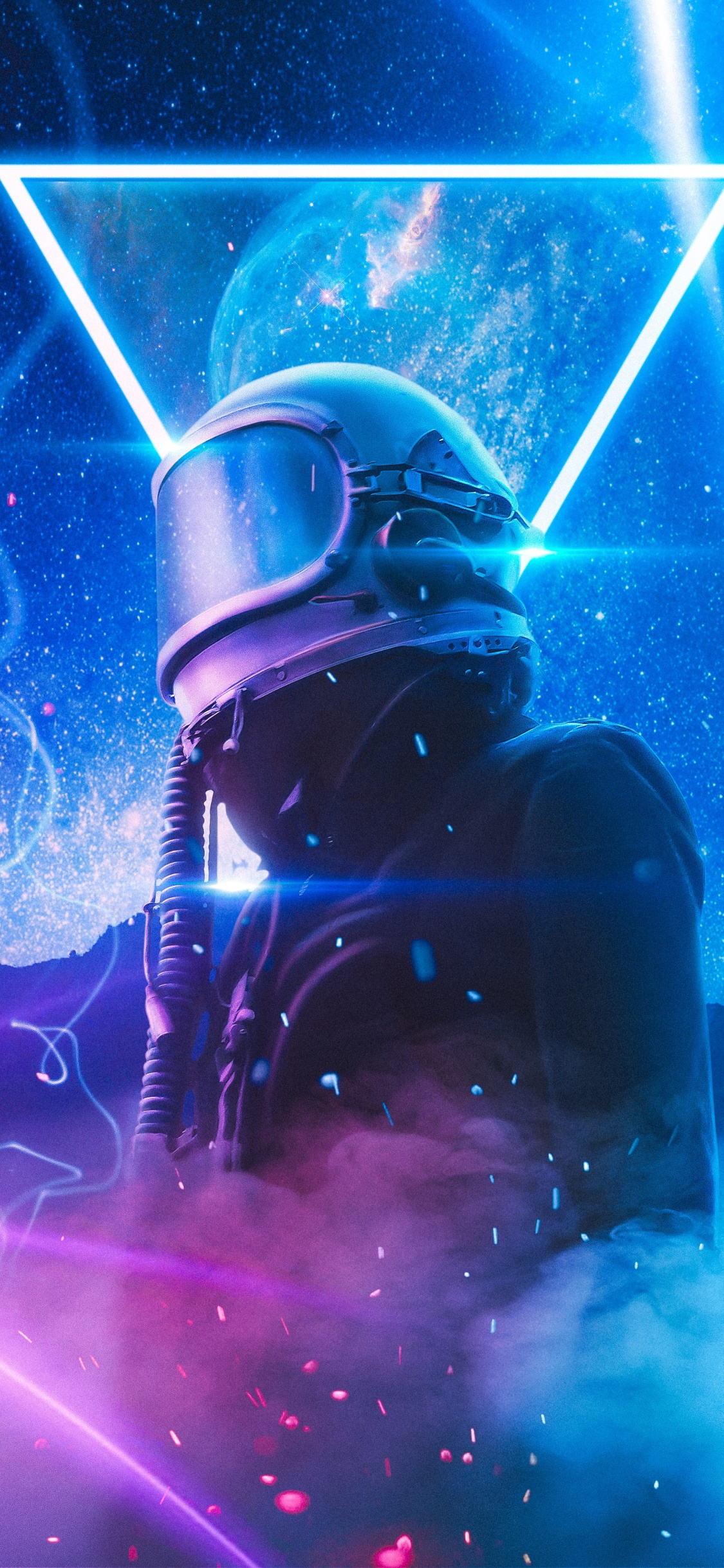 Обои арт, электрик, космос, событие, развлечение в разрешении 1125x2436