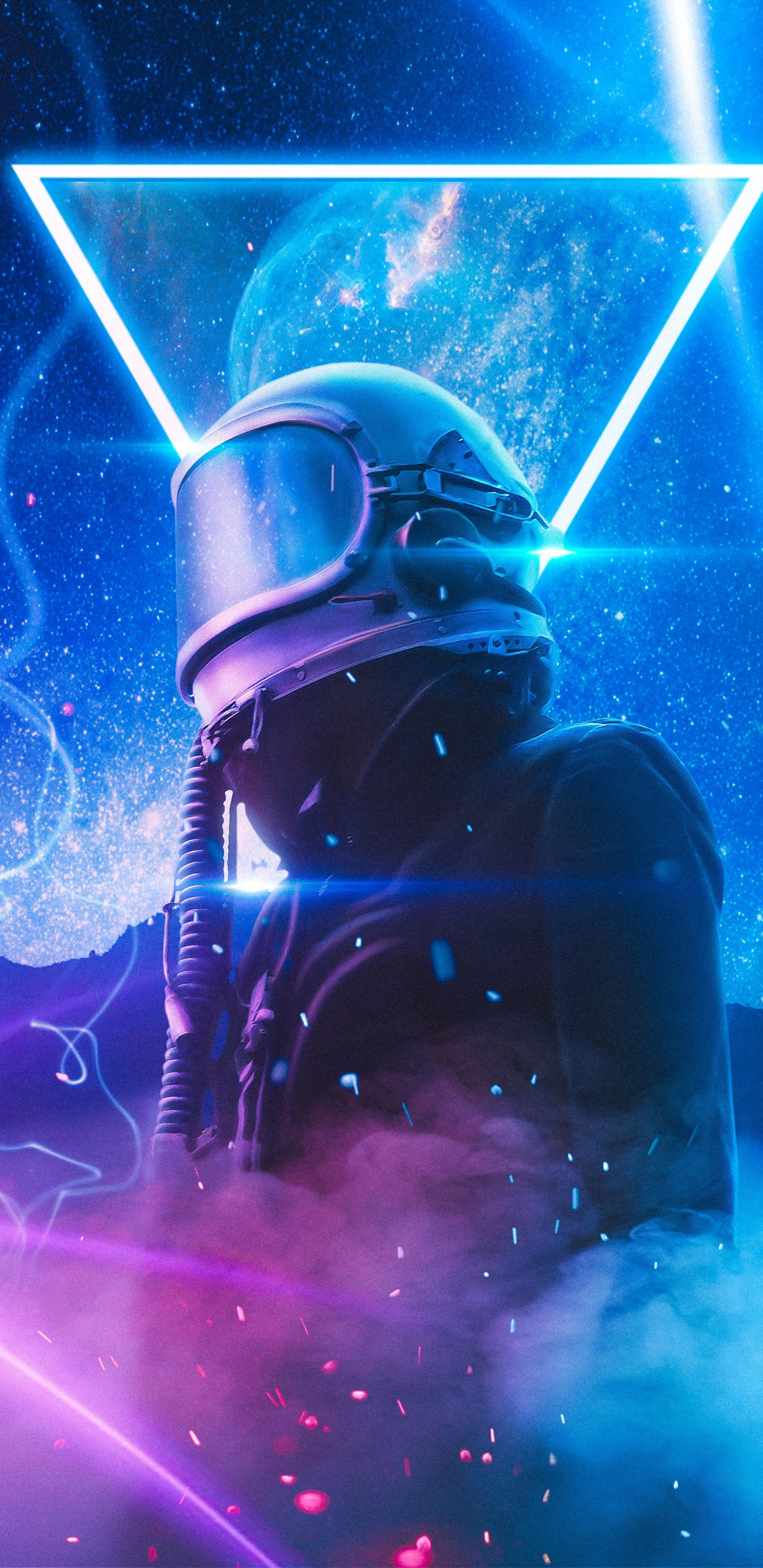 Обои арт, электрик, космос, событие, развлечение в разрешении 1440x2960