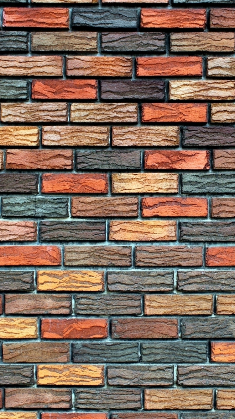 Обои каменная стена, кирпич, стена, текстура, кирпичная кладка в разрешении 750x1334