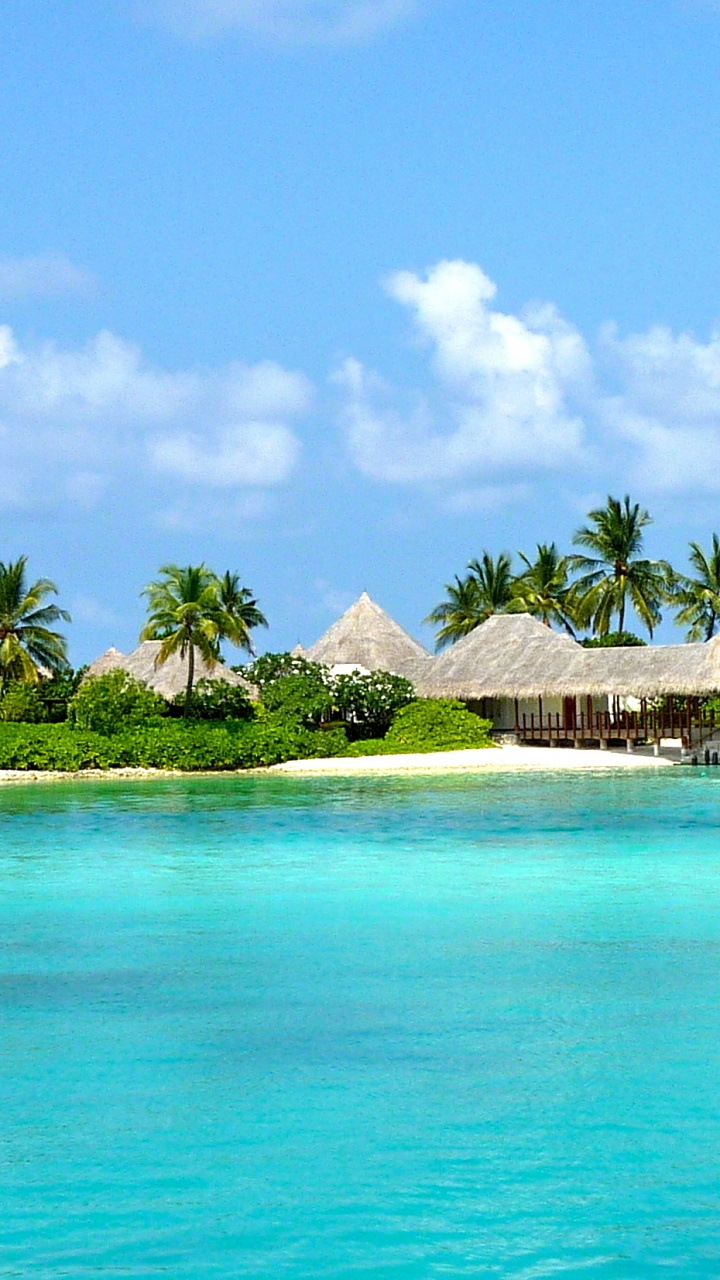 Обои тропическая зона, море, прибрежные и океанические рельефы, Карибский бассейн, Остров в разрешении 720x1280