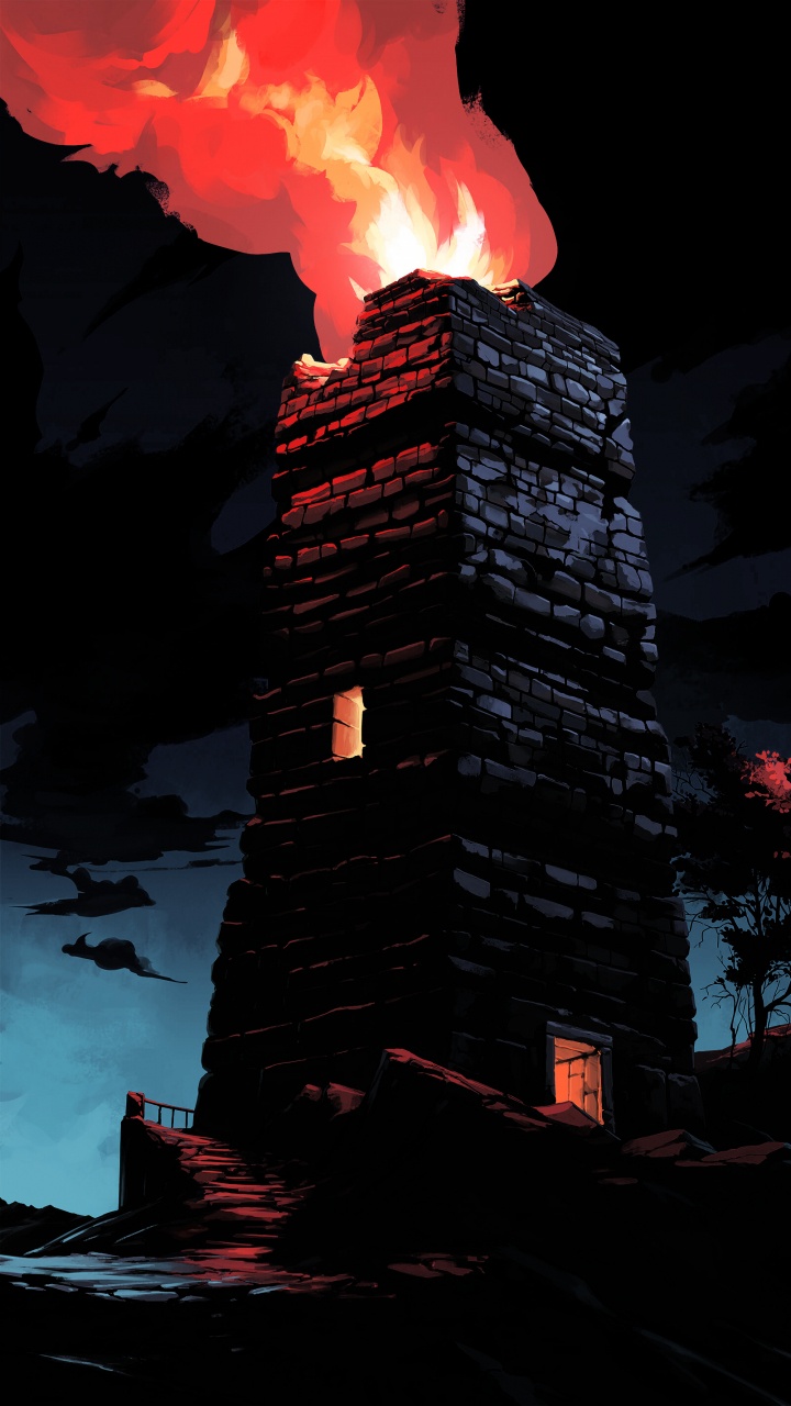 Обои красный цвет, тепло, огонь, кармин, пламя в разрешении 720x1280